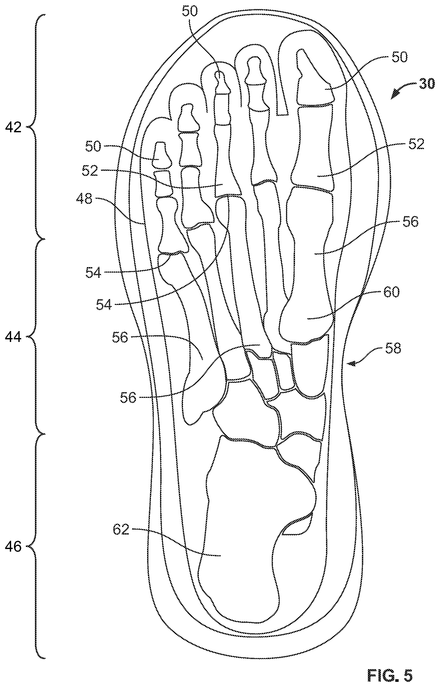 Patent US12102175 Figure 4 – Article of footwear having a sole plate with spikes