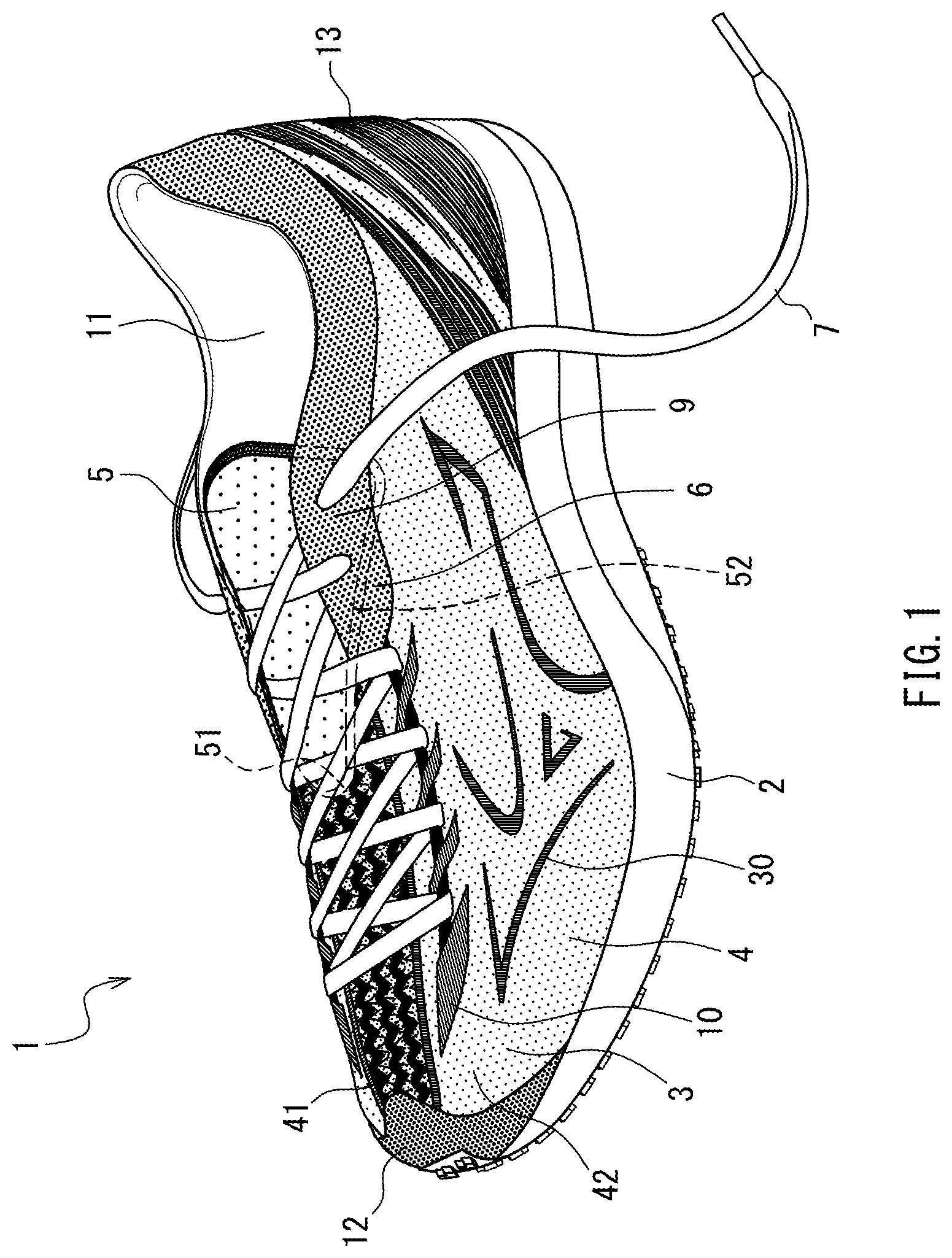 Patent US12102177 Figure 1 – Shoe