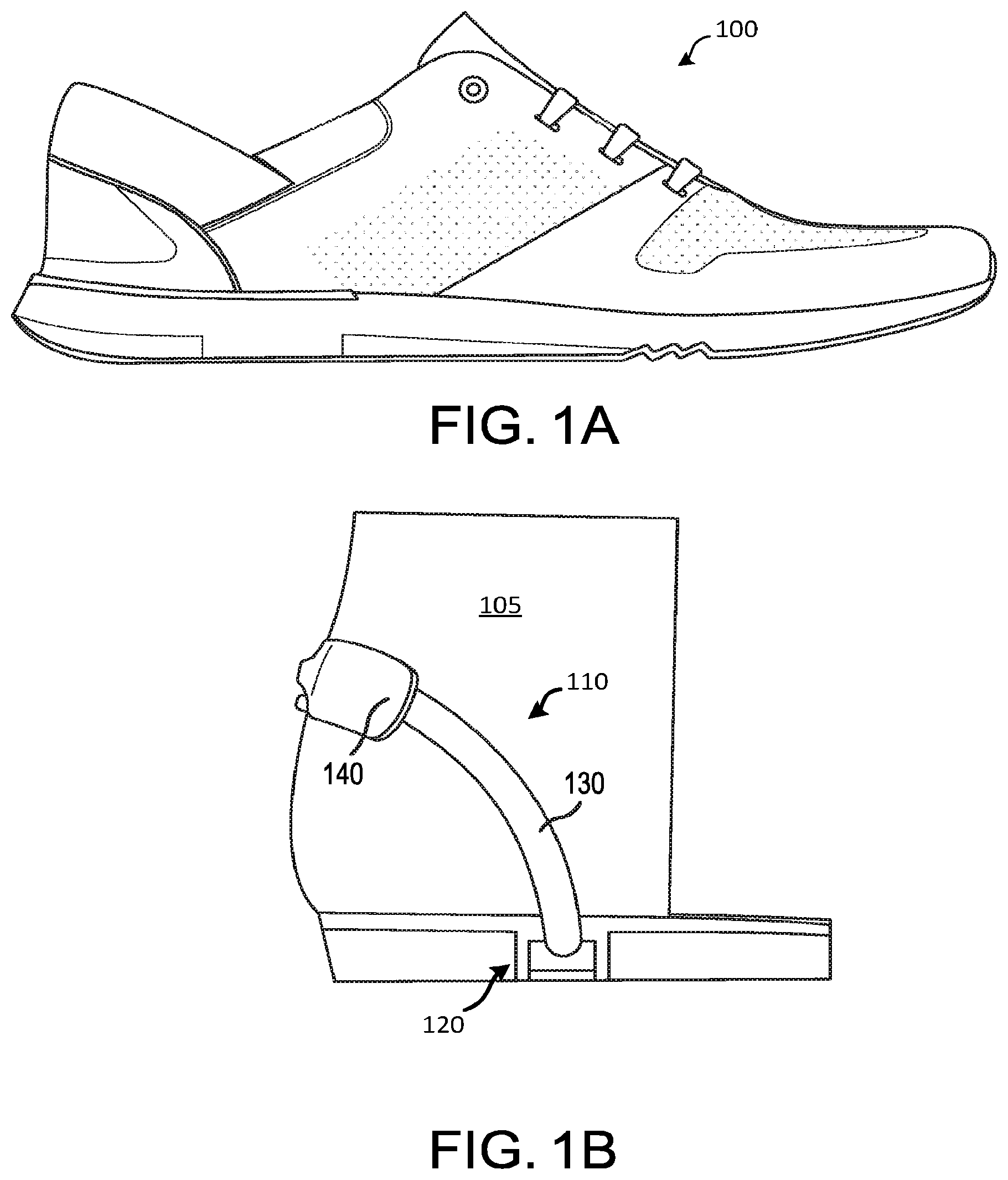 Patent US12102178 Figure 1 – Rapid-entry footwear with rebounding fit system