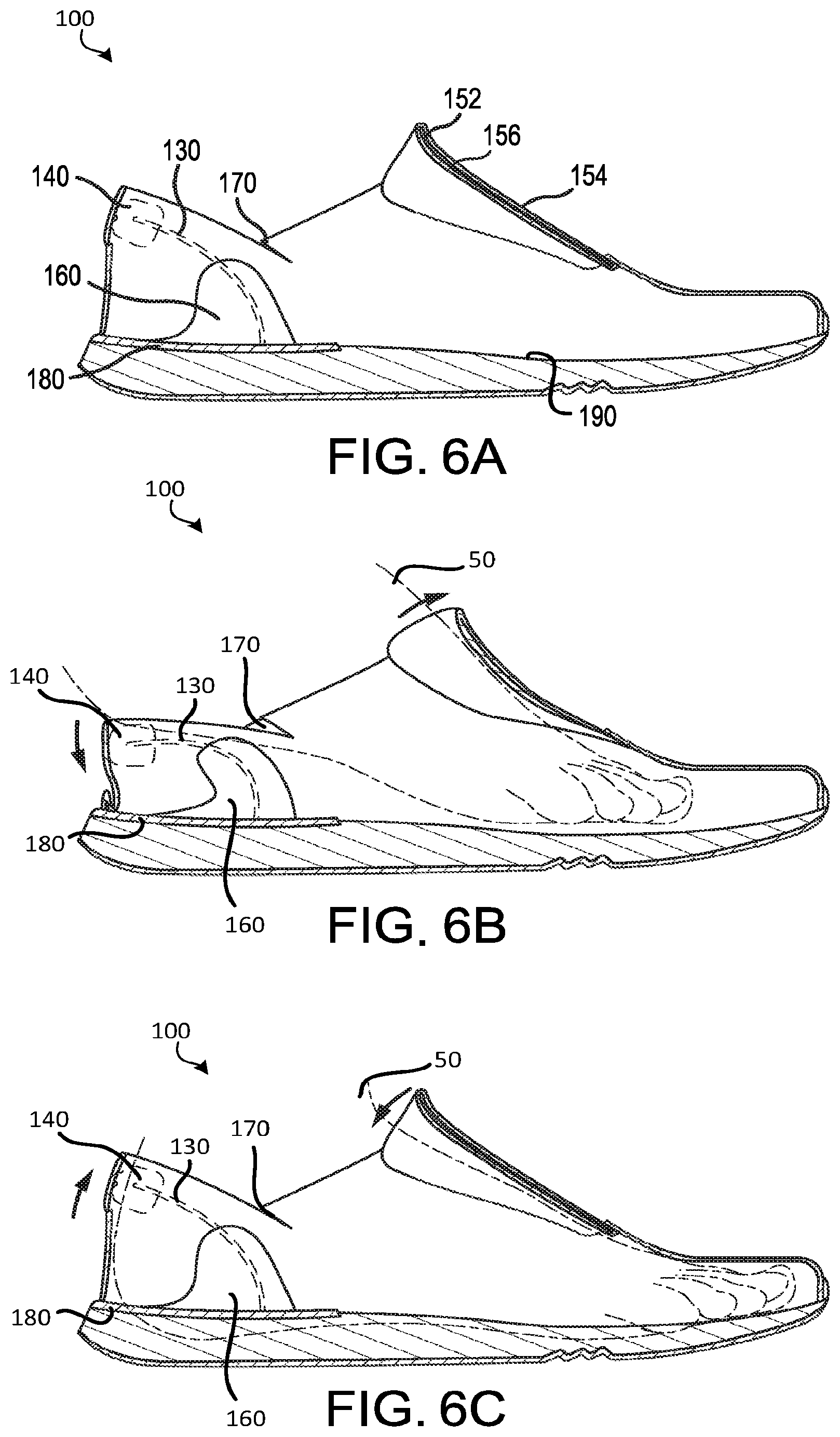 Patent US12102178 Figure 7 – Rapid-entry footwear with rebounding fit system