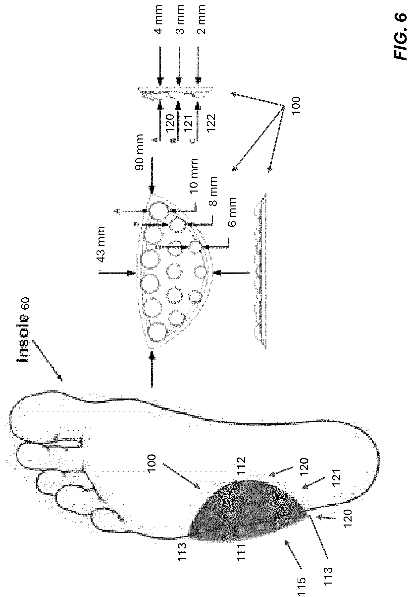 Patent US12102186 Figure 7 – Cuboid inserts for improving balance and preventing falls