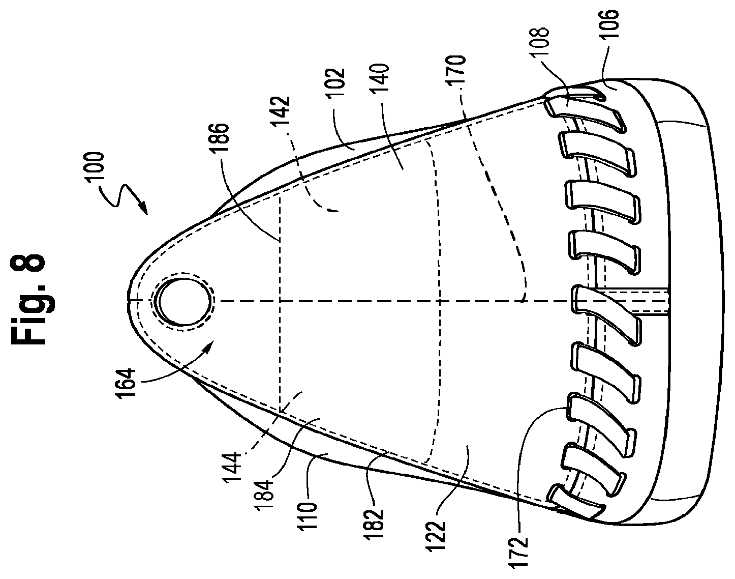 Patent US12102188 Figure 7 – Upper for an article of footwear having a tie structure