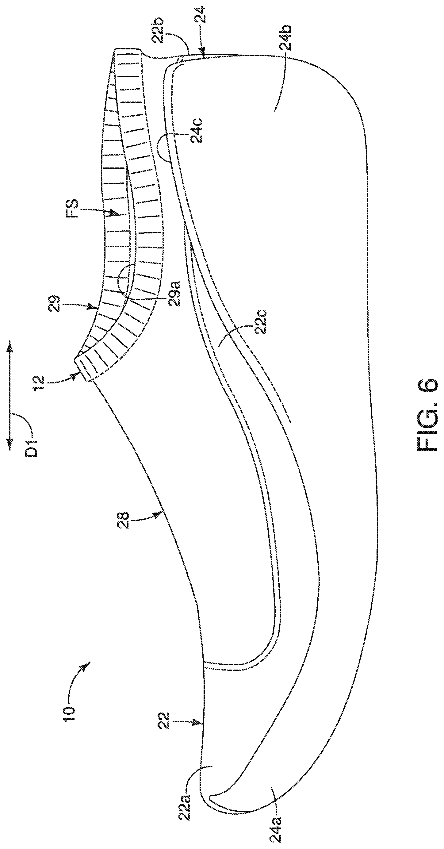 Patent US12102189 Figure 5 – Upper for shoe