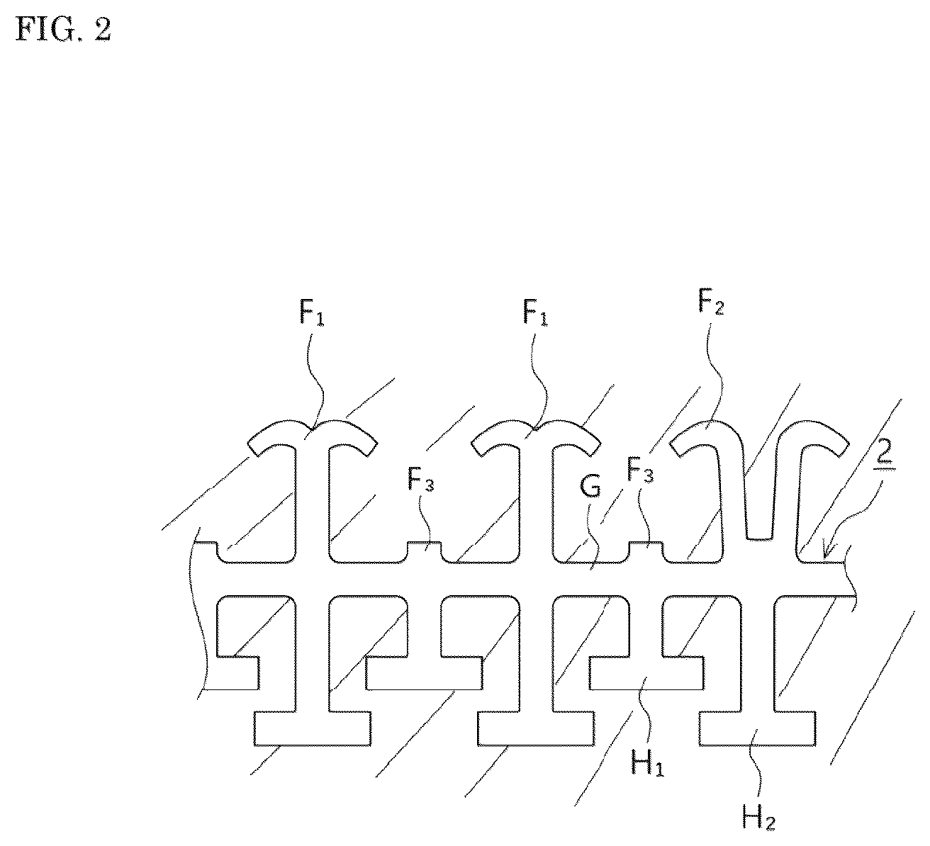 Patent US12102193 Figure 2 – Mesh hook surface fastener, production method therefor, and production method for surface fastener-attached molded body