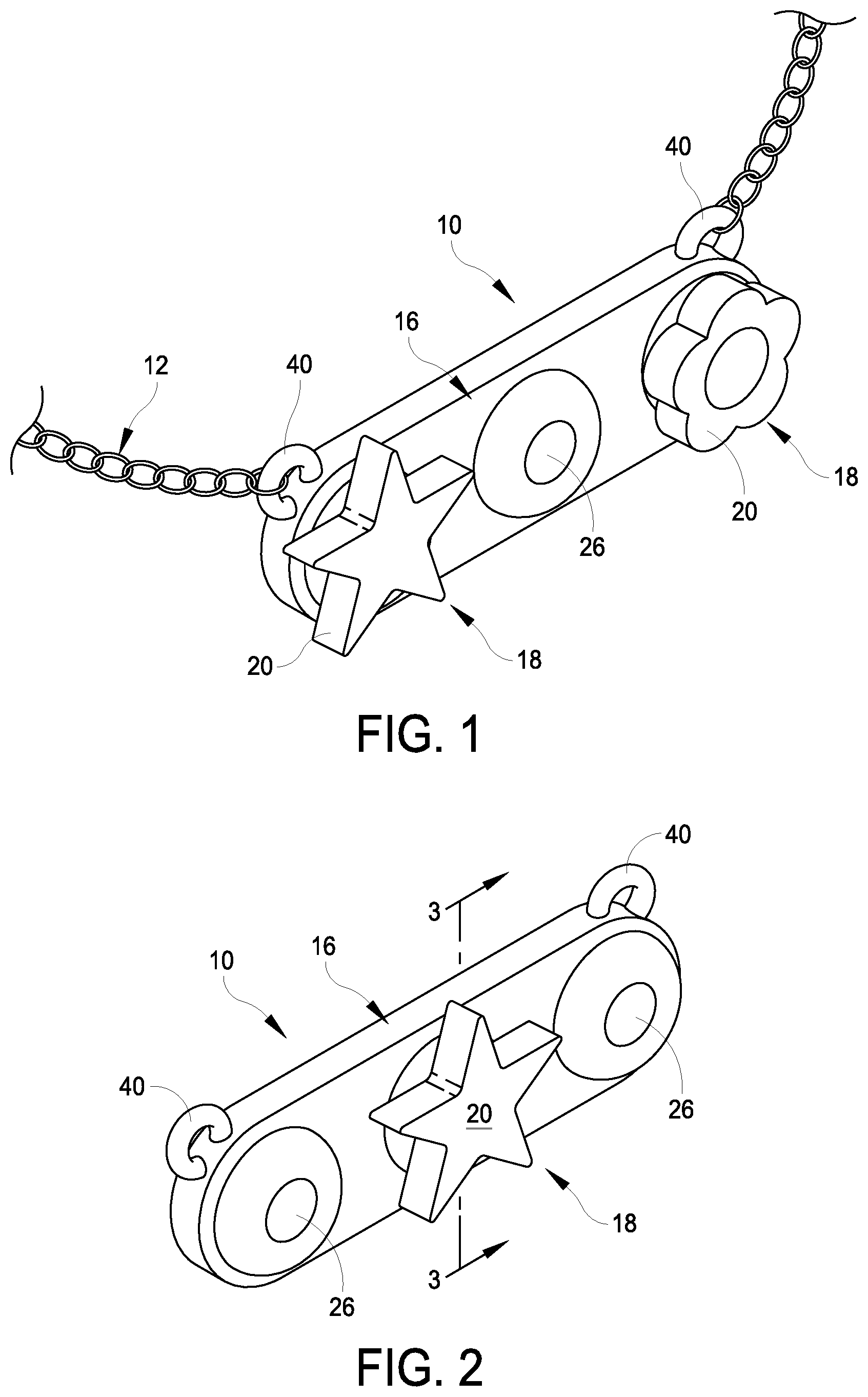 Patent US12102195 Figure 1 – Jewelry item and charm