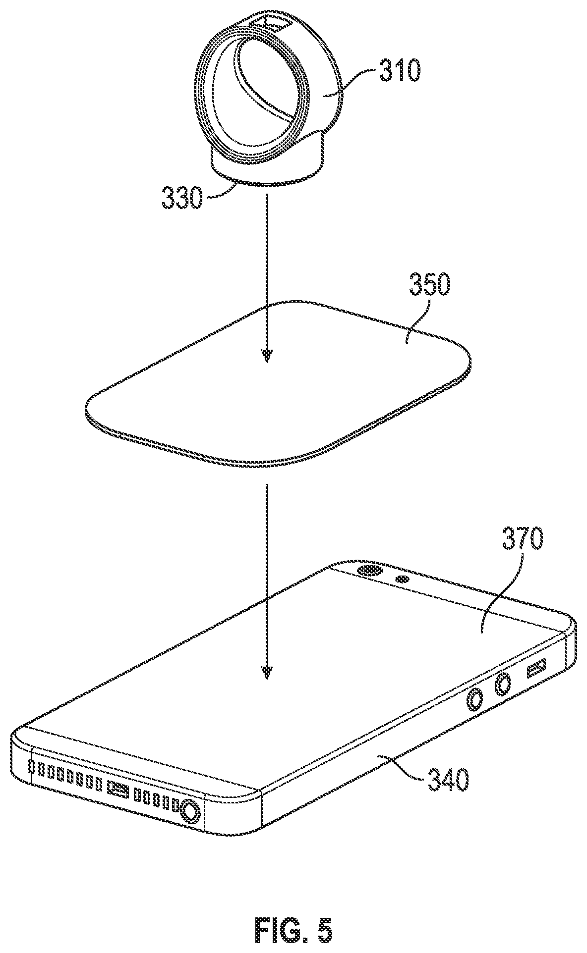 Patent US12102196 Figure 5 – Finger ring with magnet for holding an electronic device