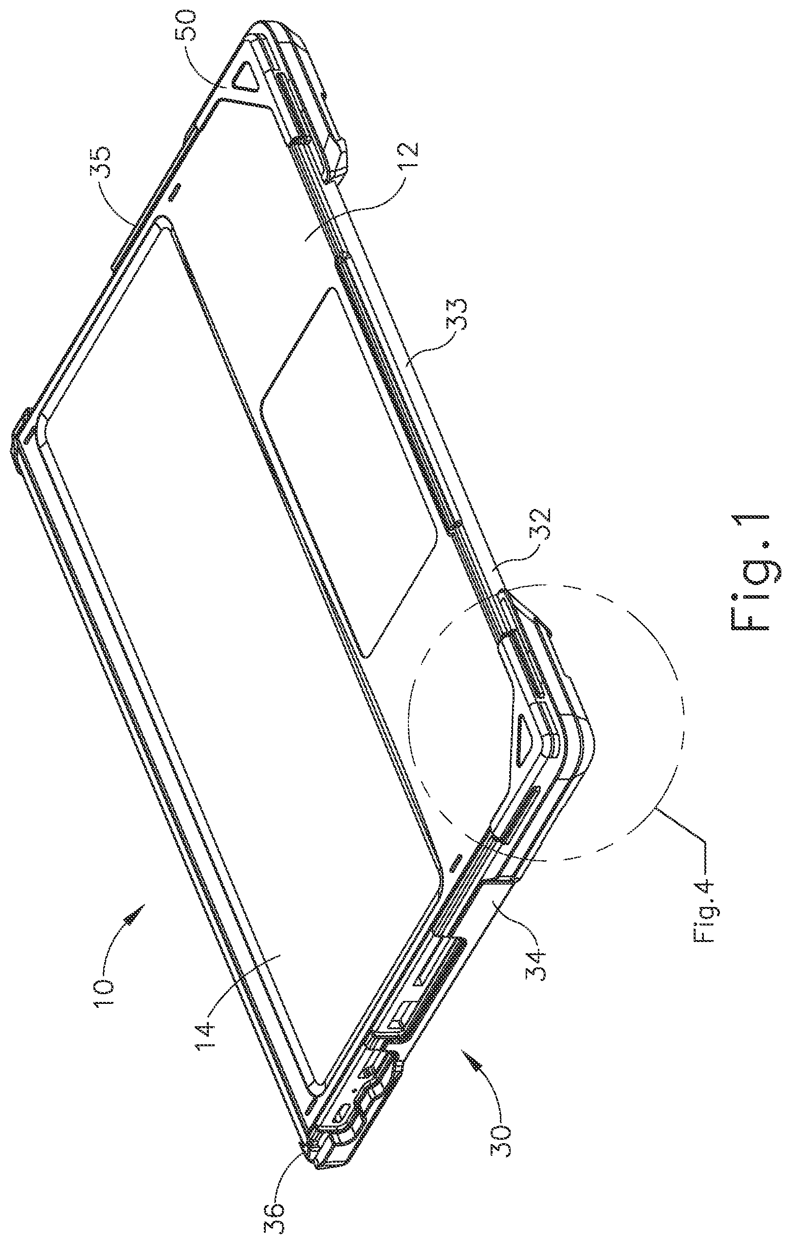 Patent US12102198 Figure 1 – Protective cover for laptop computer