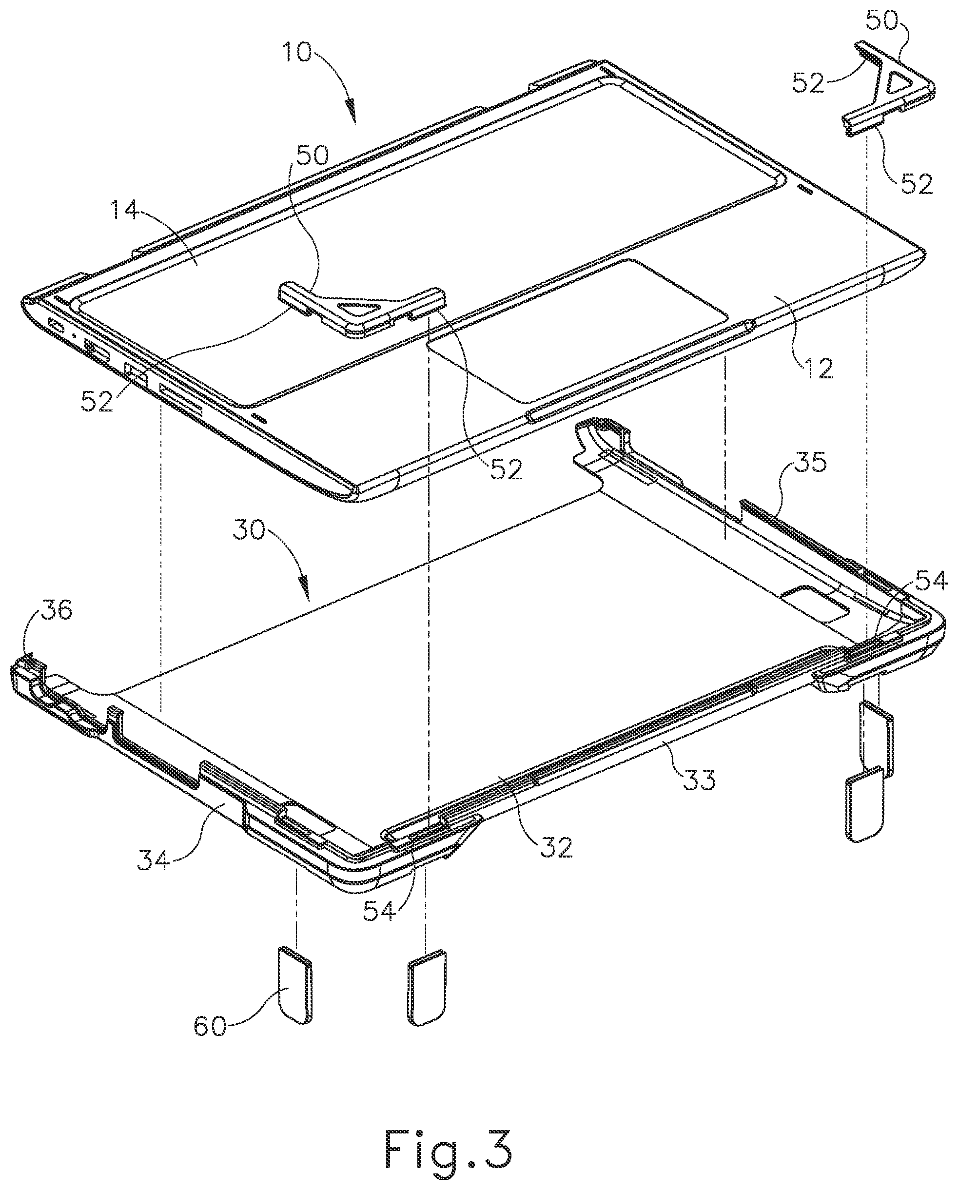 Patent US12102198 Figure 3 – Protective cover for laptop computer