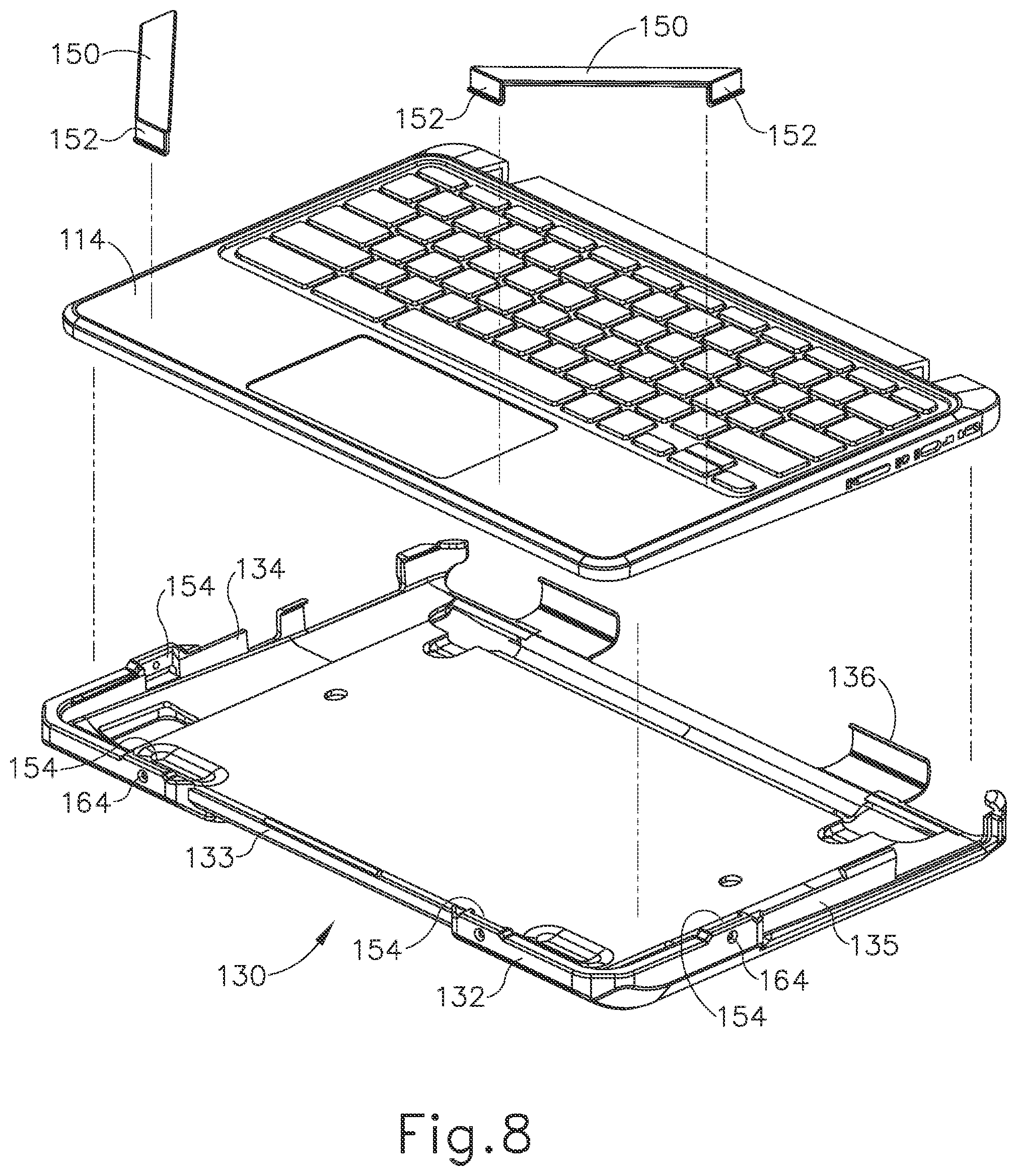 Patent US12102198 Figure 8 – Protective cover for laptop computer