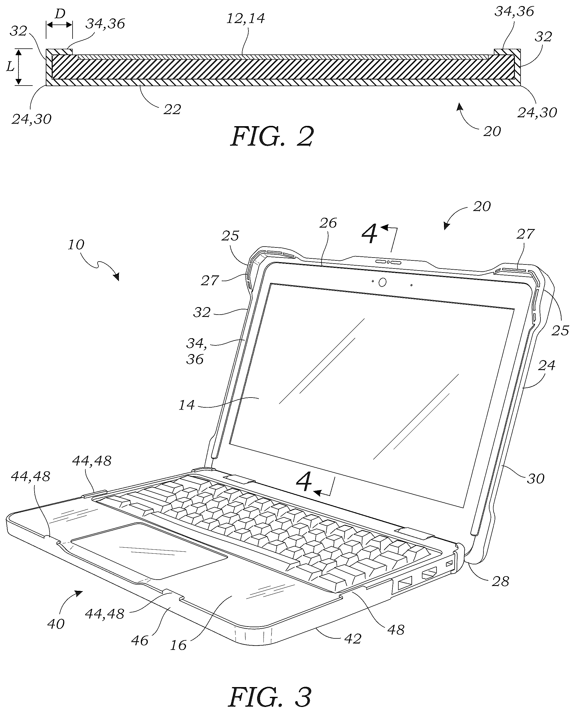 Patent US12102199 Figure 2 – Protective cover for a laptop computer