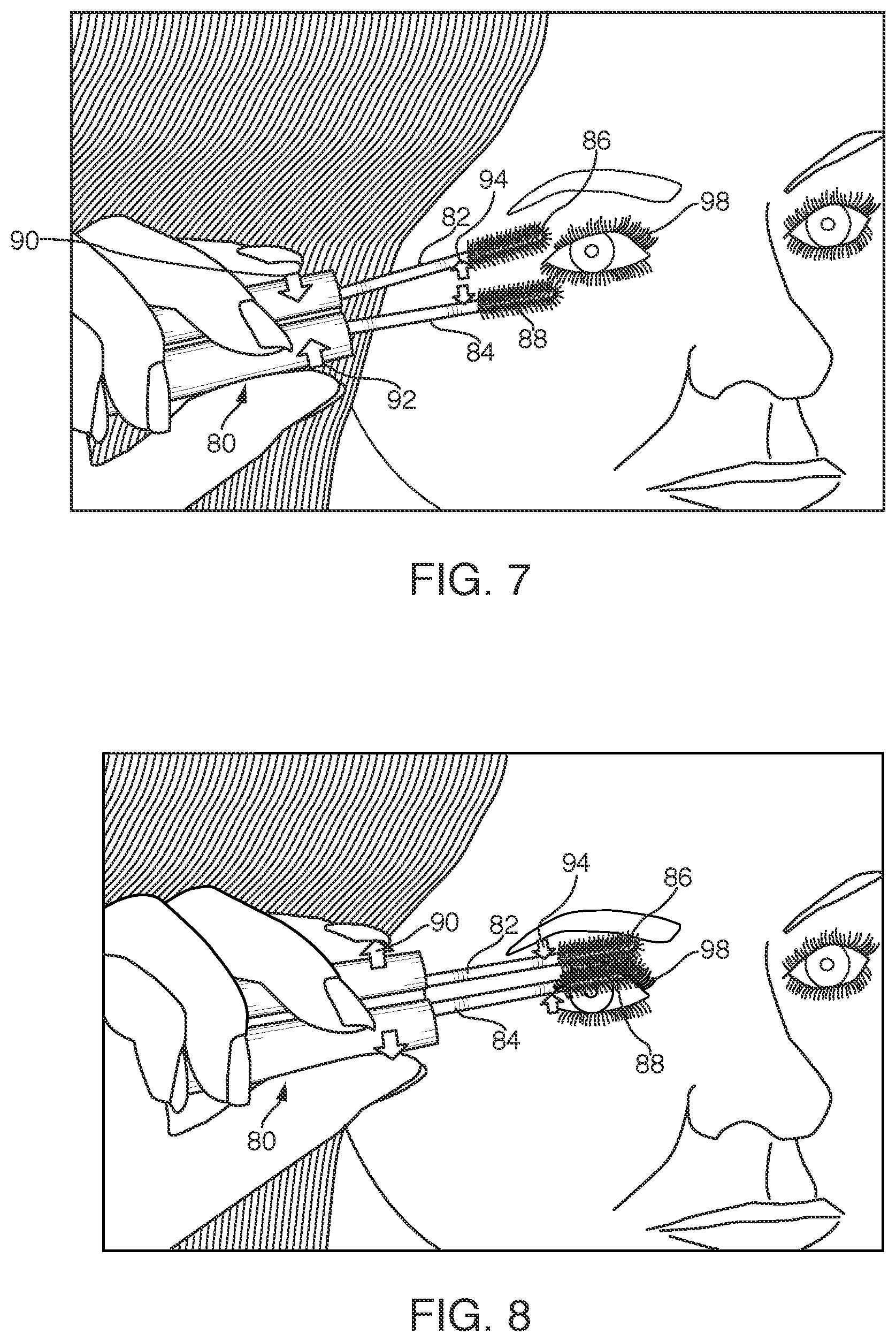 Patent US12102210 Figure 4 – Stabilized, precision, dual-brush eyelash application apparatus and method