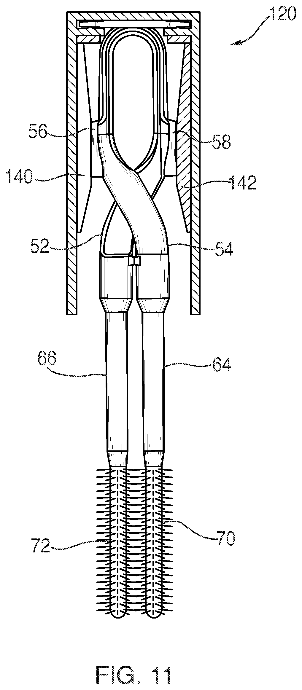 Patent US12102210 Figure 7 – Stabilized, precision, dual-brush eyelash application apparatus and method
