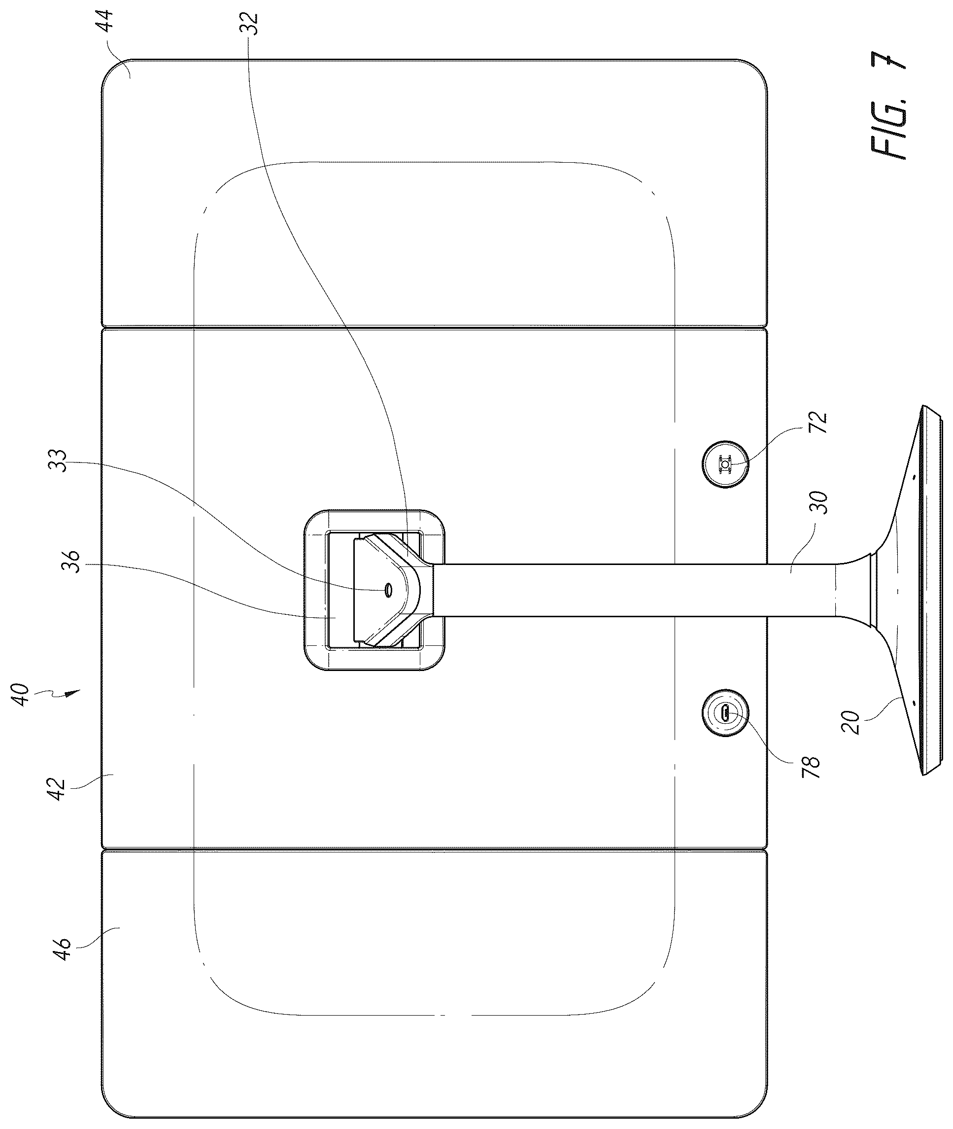 Patent US12102211 Figure 5 – Vanity mirror with second mirror assembly magnetically attached thereto