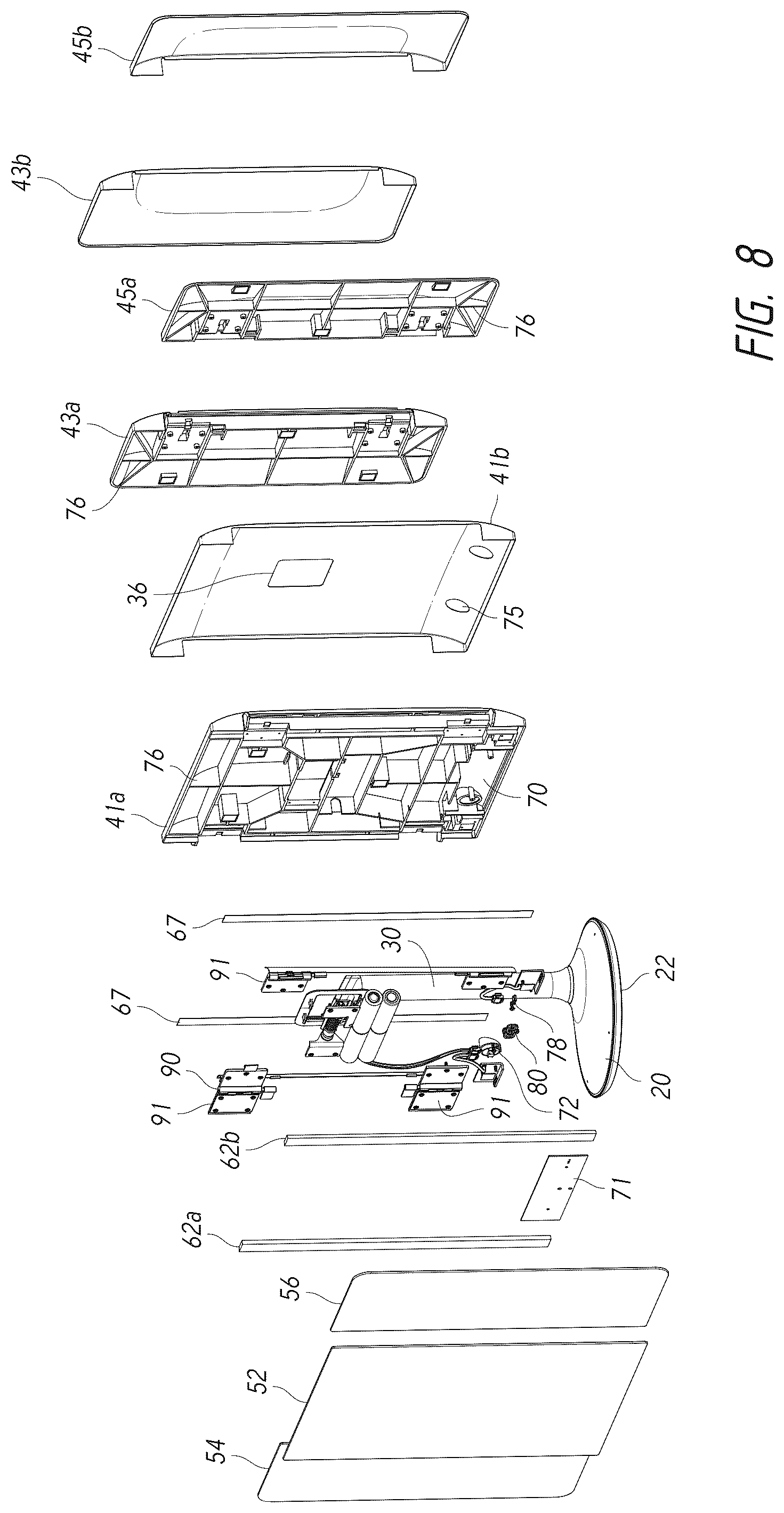 Patent US12102211 Figure 6 – Vanity mirror with second mirror assembly magnetically attached thereto