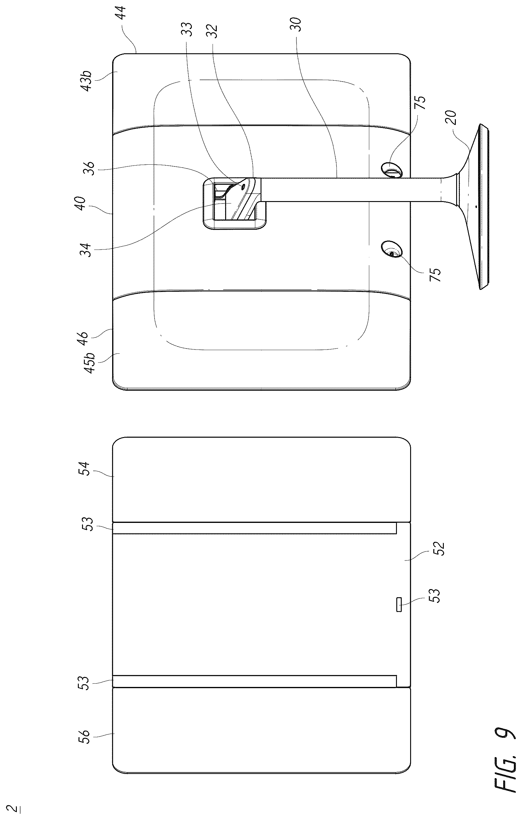 Patent US12102211 Figure 7 – Vanity mirror with second mirror assembly magnetically attached thereto