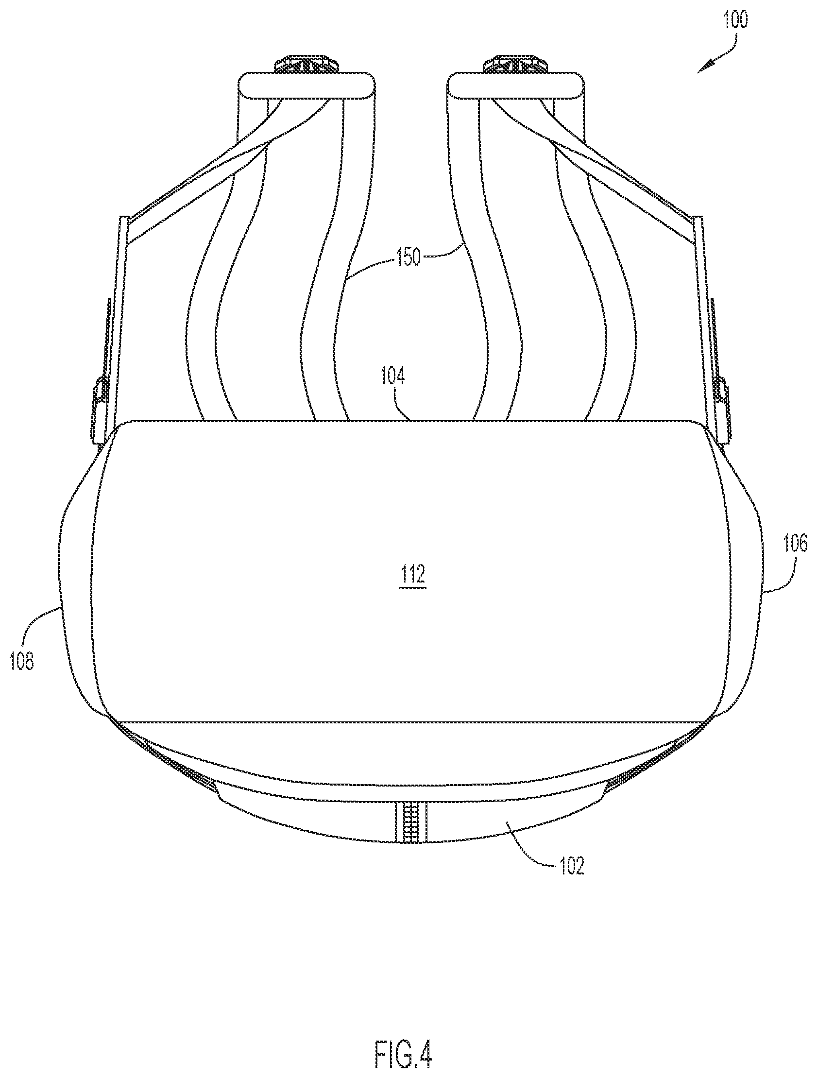 Patent US12102214 Figure 7 – Backpack with leveling structure