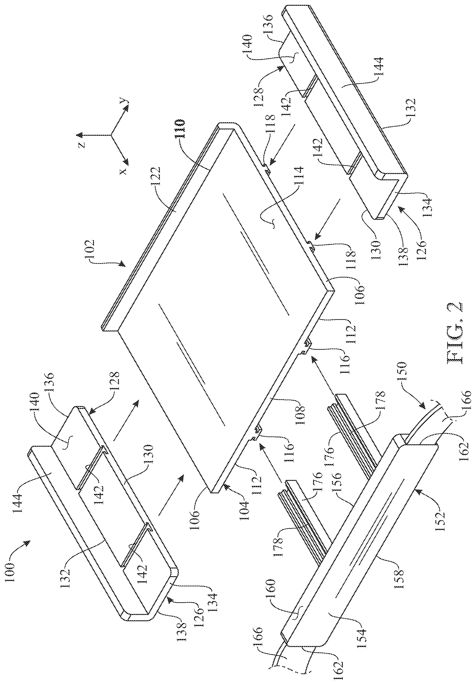 Patent US12102218 Figure 2 – Wearable support assembly for carrying an electronic device or other item in a functional position