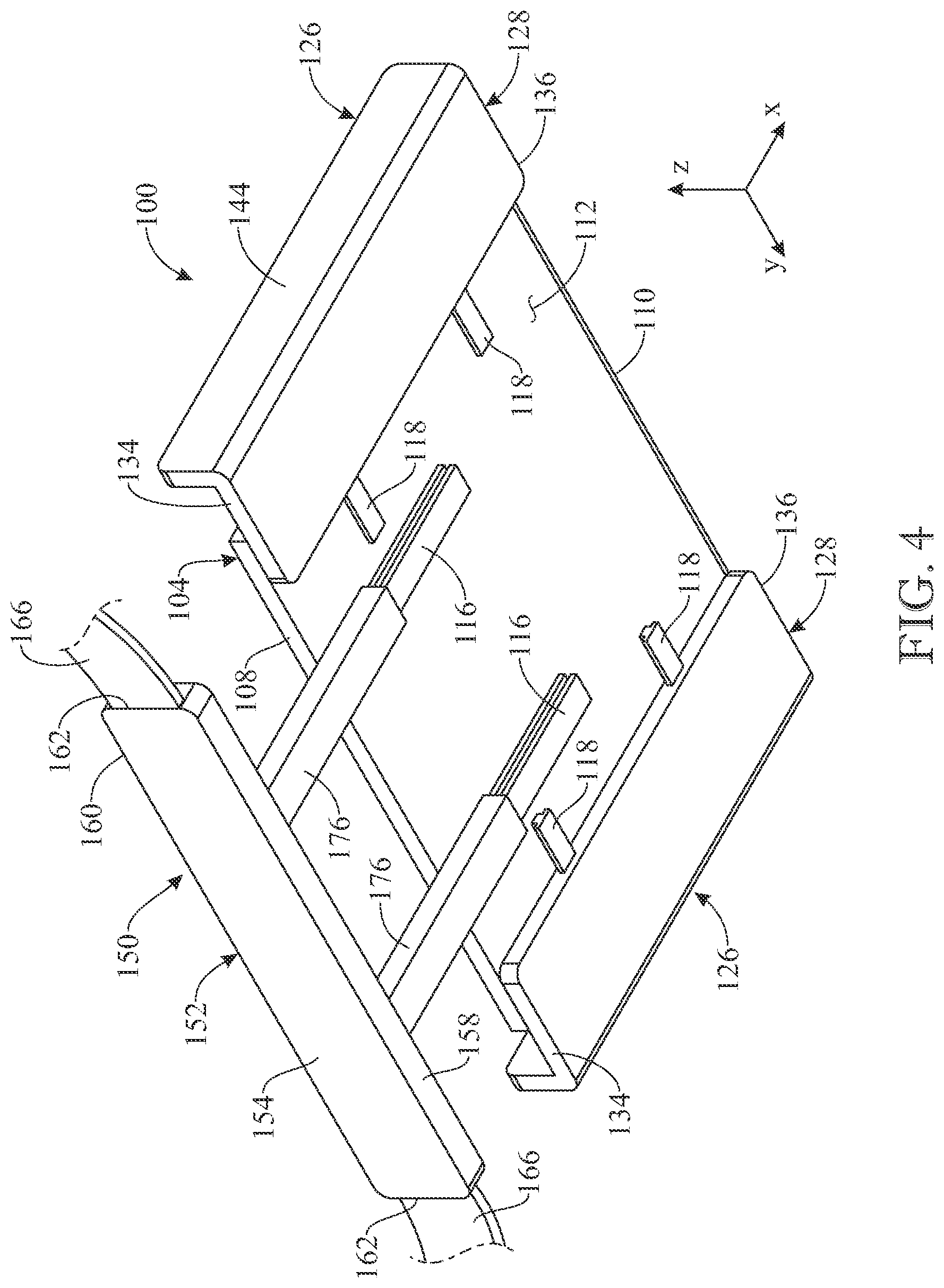 Patent US12102218 Figure 4 – Wearable support assembly for carrying an electronic device or other item in a functional position