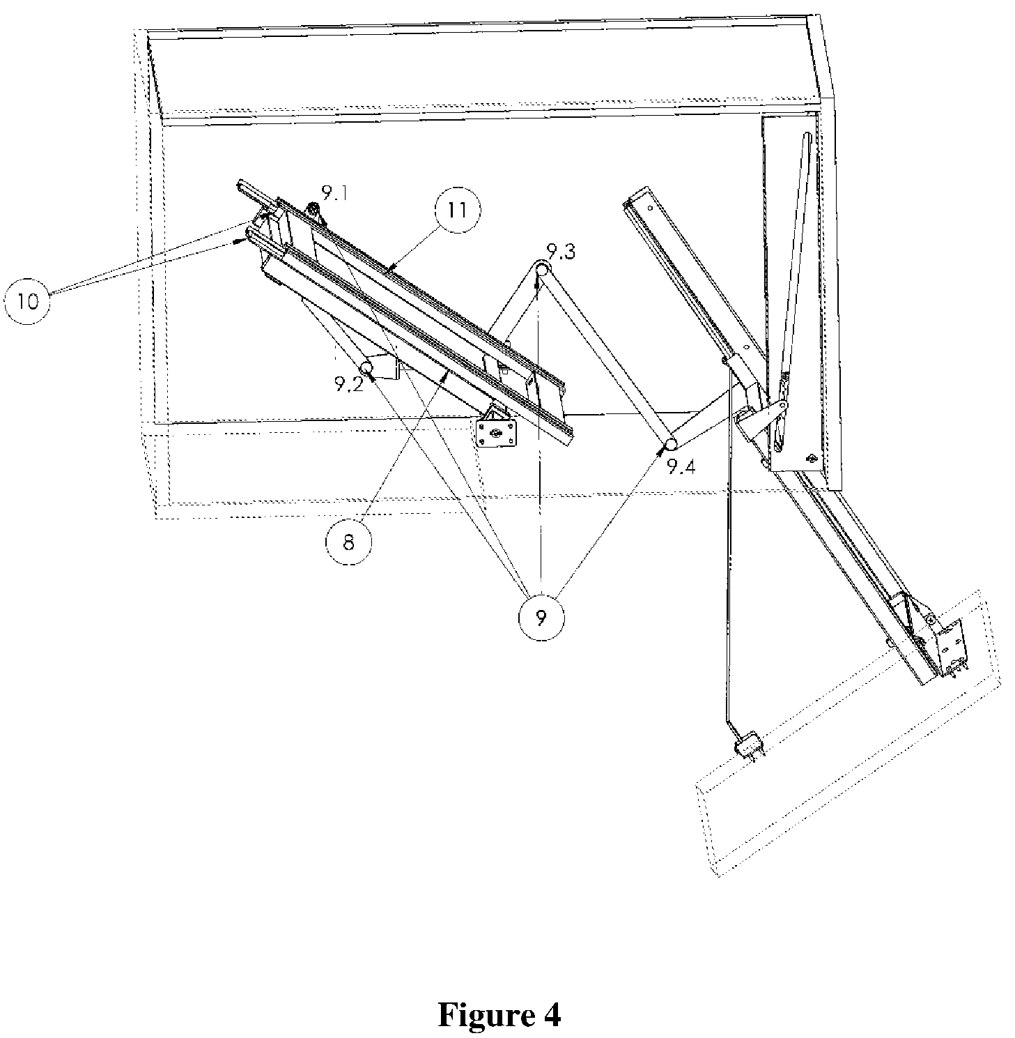 Patent US12102223 Figure 4 – Access mechanism for an inaccessible interior of a cabinet