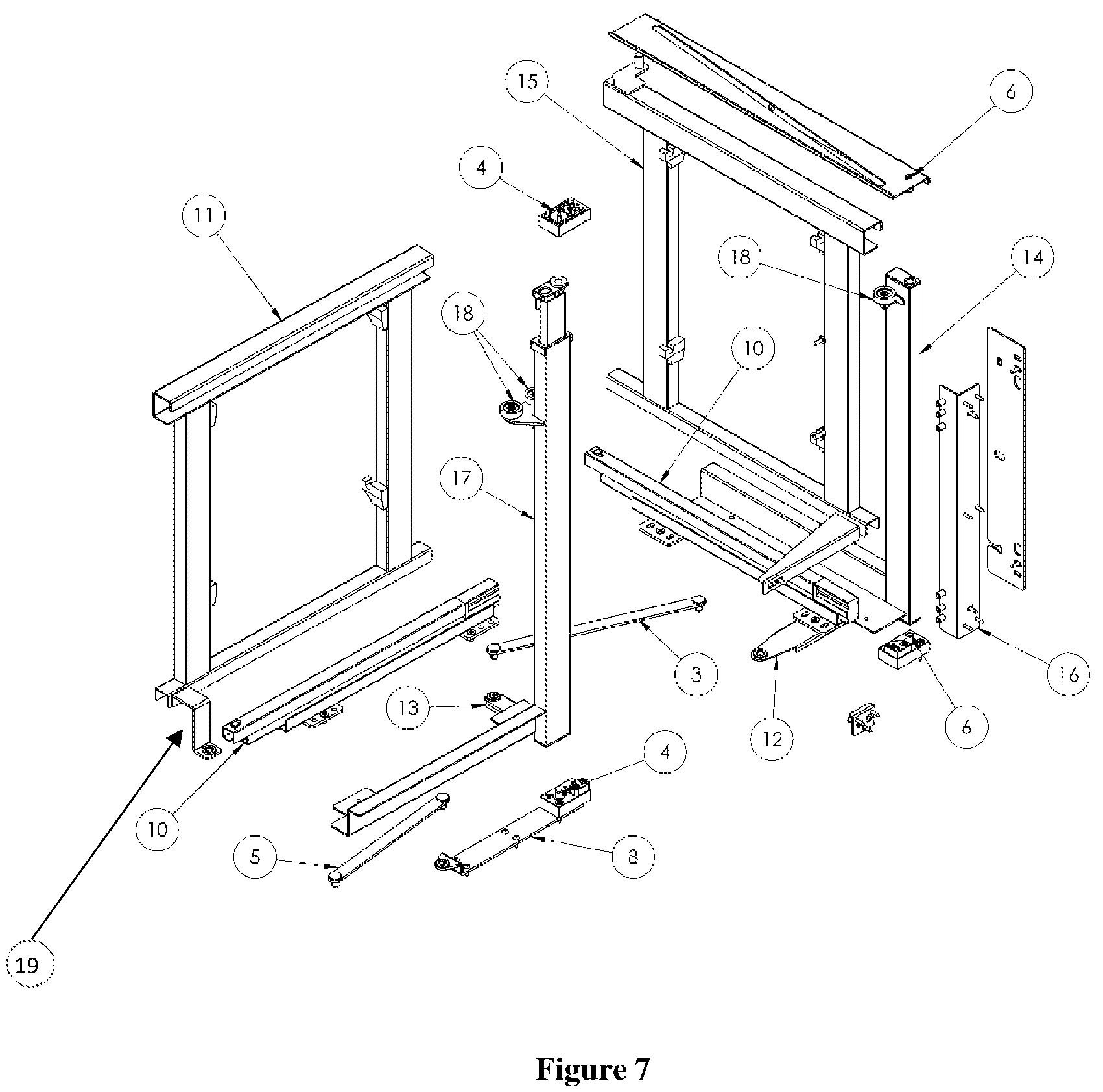 Patent US12102223 Figure 7 – Access mechanism for an inaccessible interior of a cabinet
