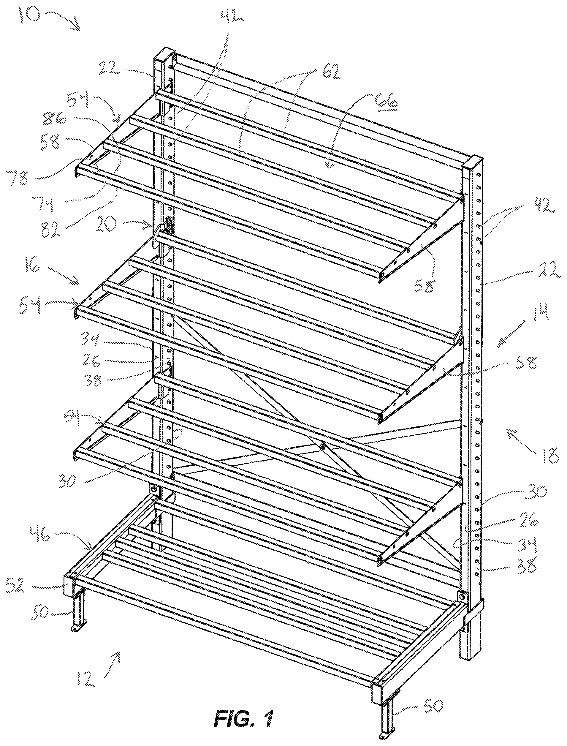 Patent US12102225 — Shelving support bracket assembly — Figure 1