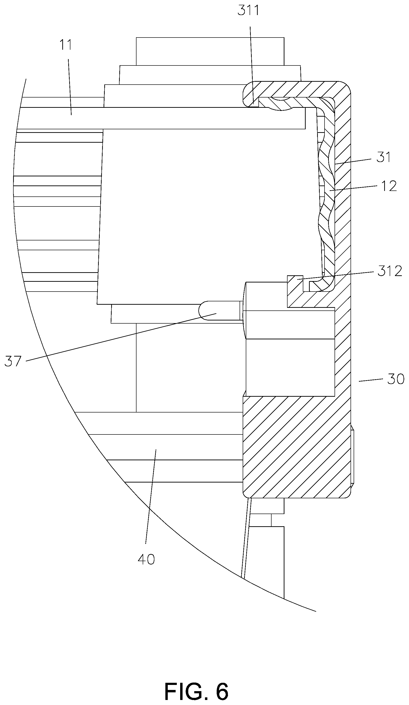 Patent US12102228 Figure 6 – Connection structure of two opposite slide rails for drawer basket mounted on metal shelf