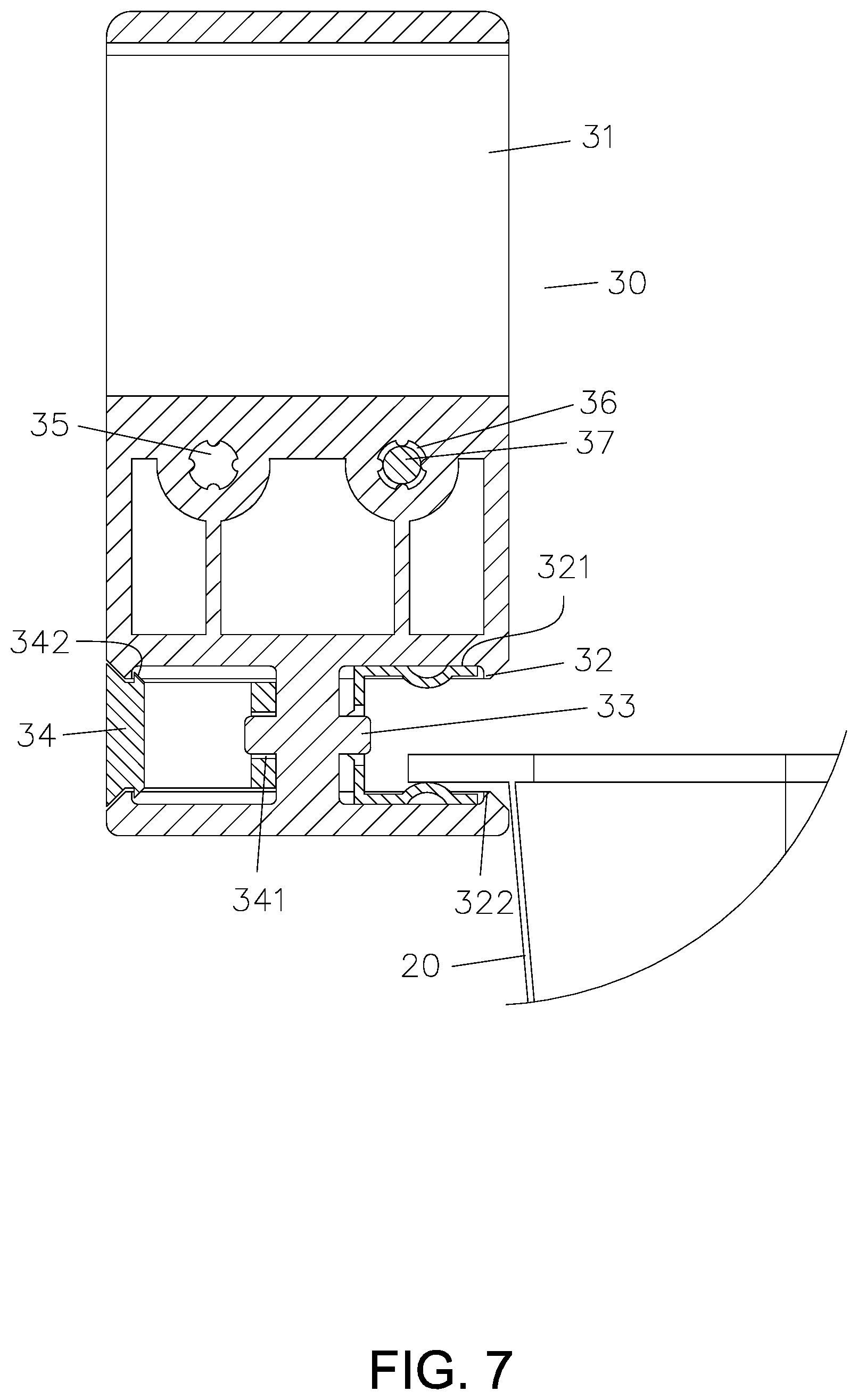 Patent US12102228 Figure 7 – Connection structure of two opposite slide rails for drawer basket mounted on metal shelf