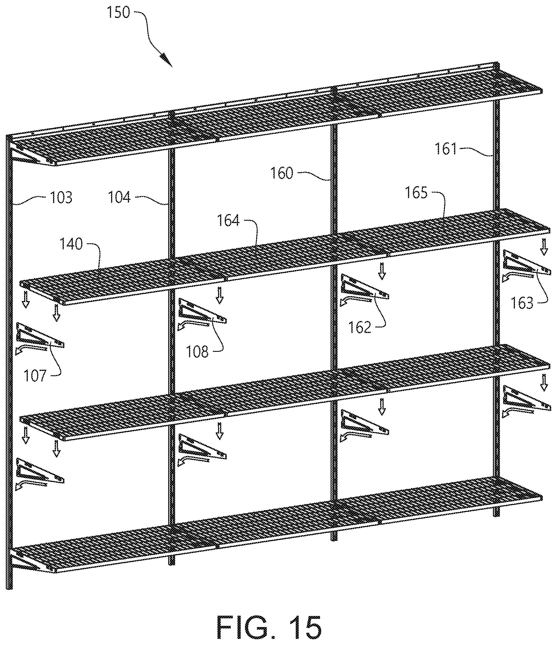 Patent US12102230 Figure 8 – Elongated support member and a goods storage system