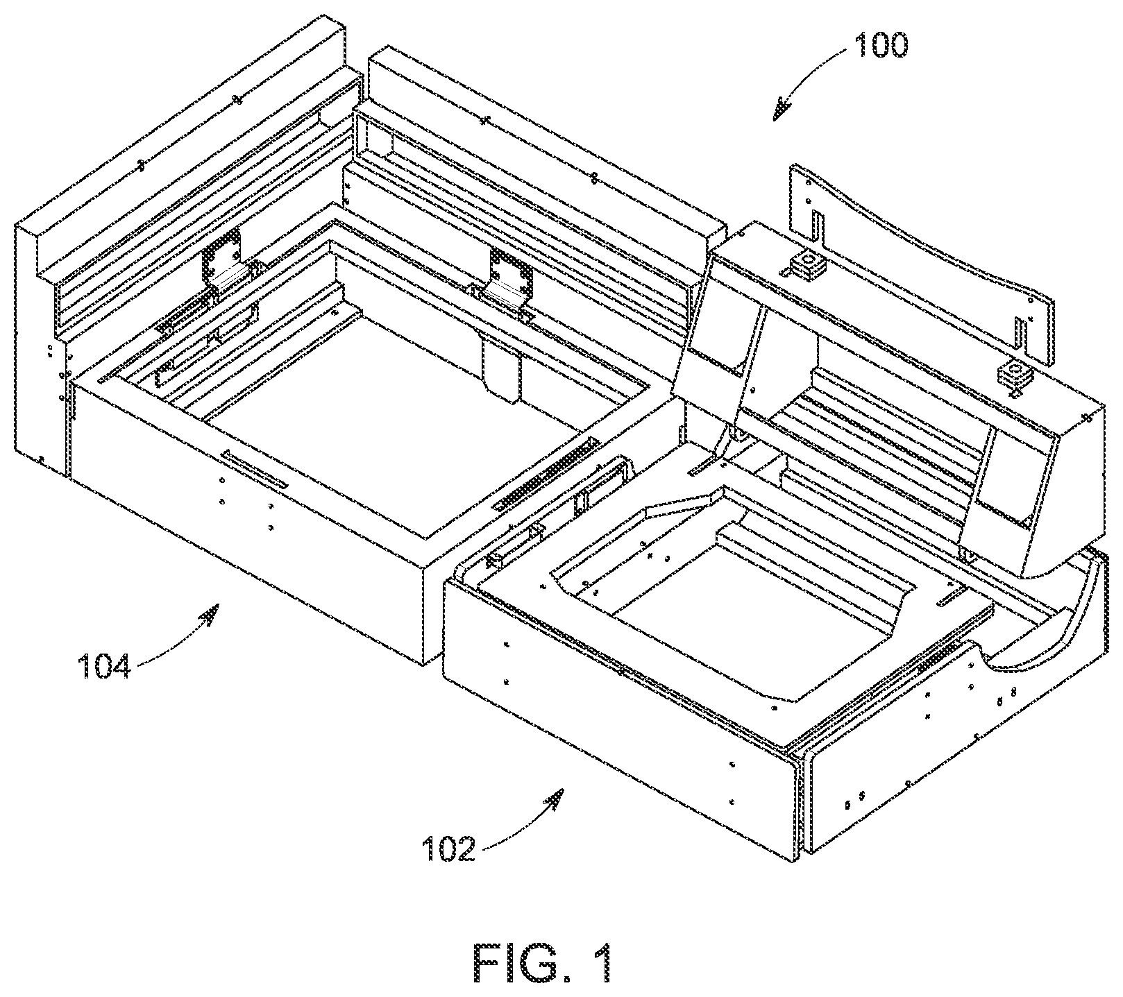 Patent US12102232 Figure 1 – Modular furniture assembly