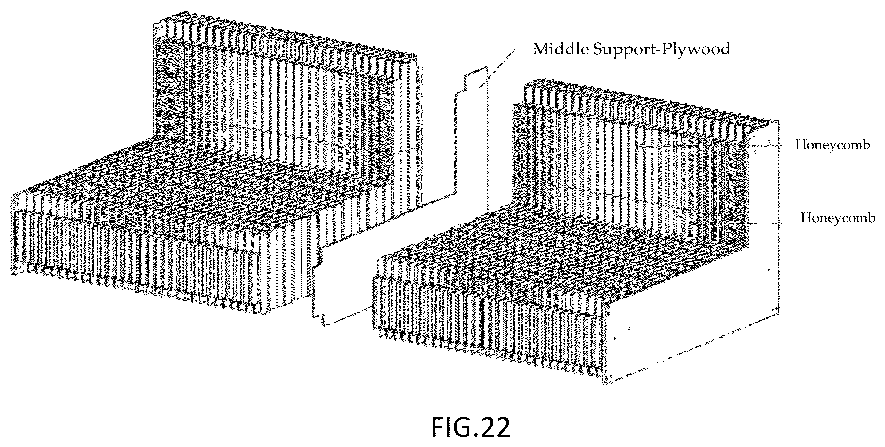 Patent US12102233 Figure 16 – Flexible foldable furniture using honeycomb technology