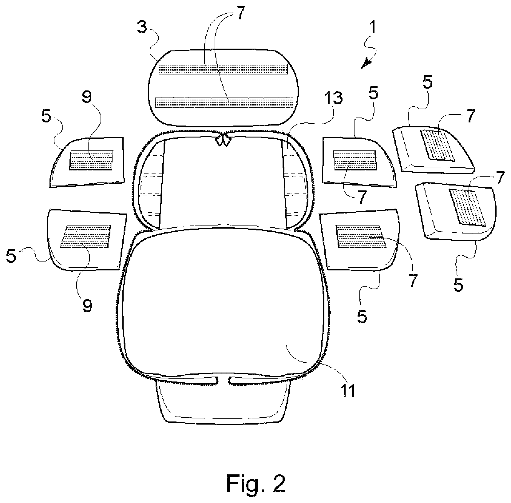 Patent US12102234 Figure 2 – System for supporting a human body or a human body segment