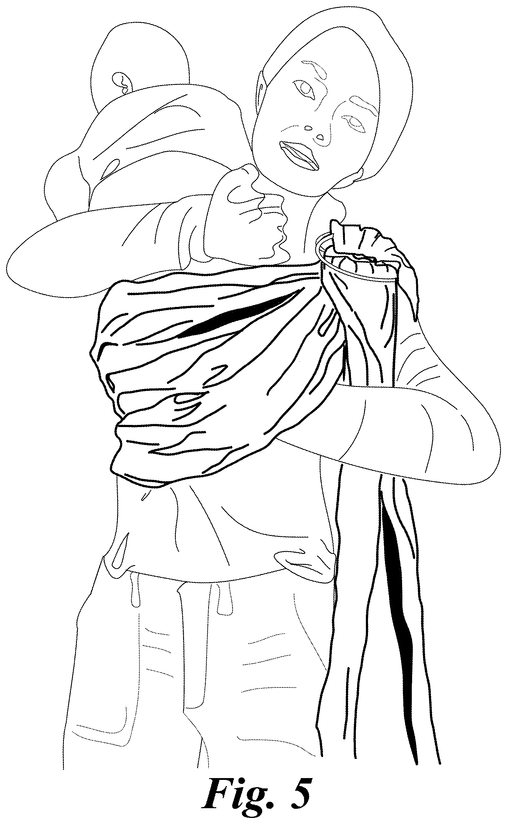 Patent US12102239 Figure 5 – Baby sling