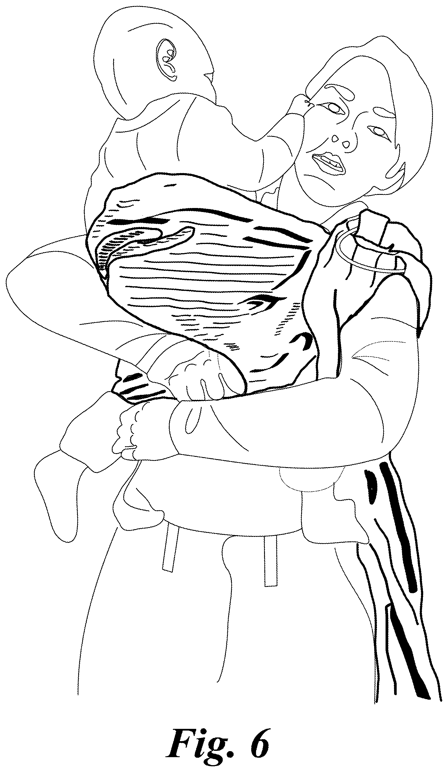 Patent US12102239 Figure 6 – Baby sling