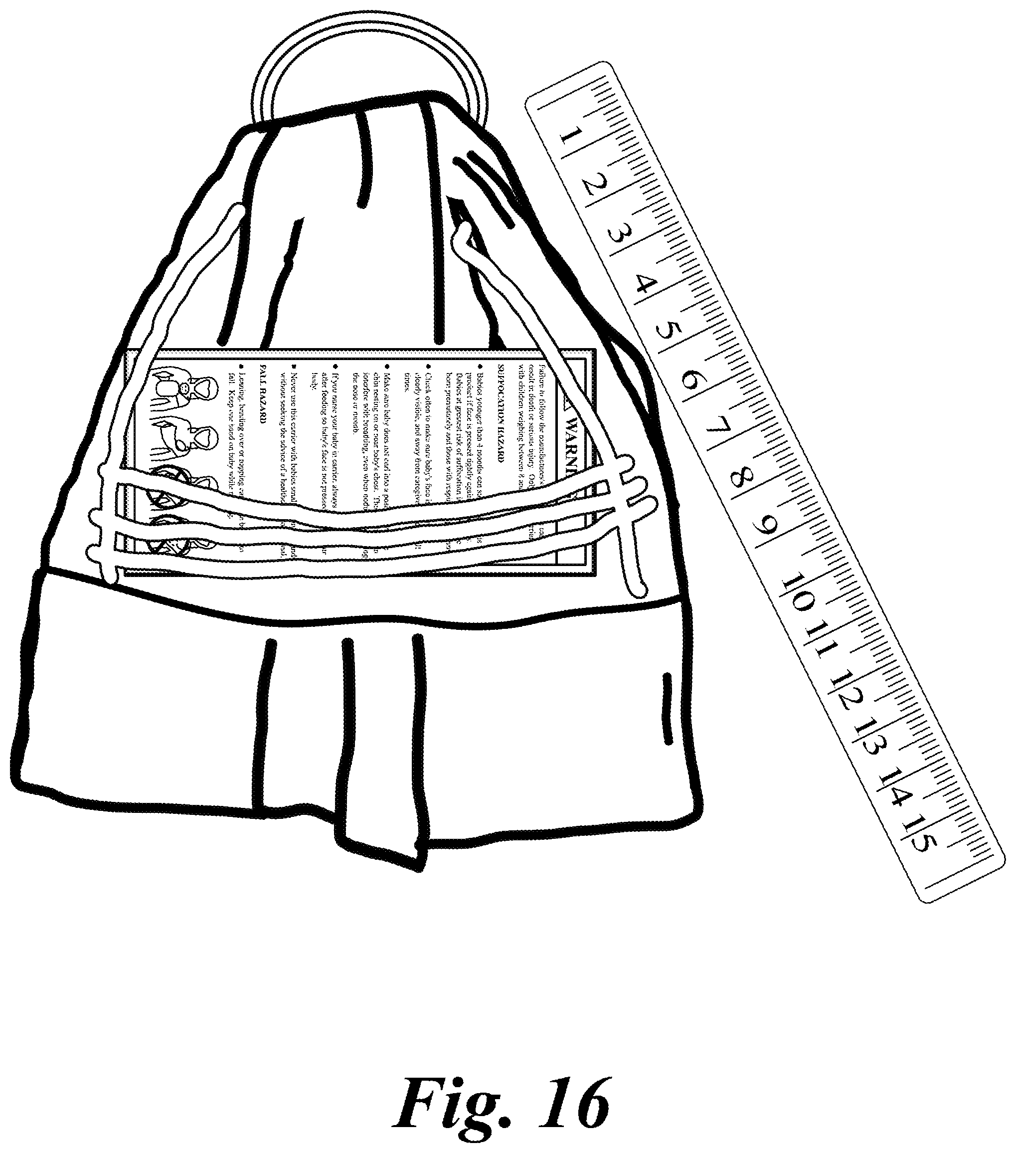 Patent US12102239 Figure 16 – Baby sling