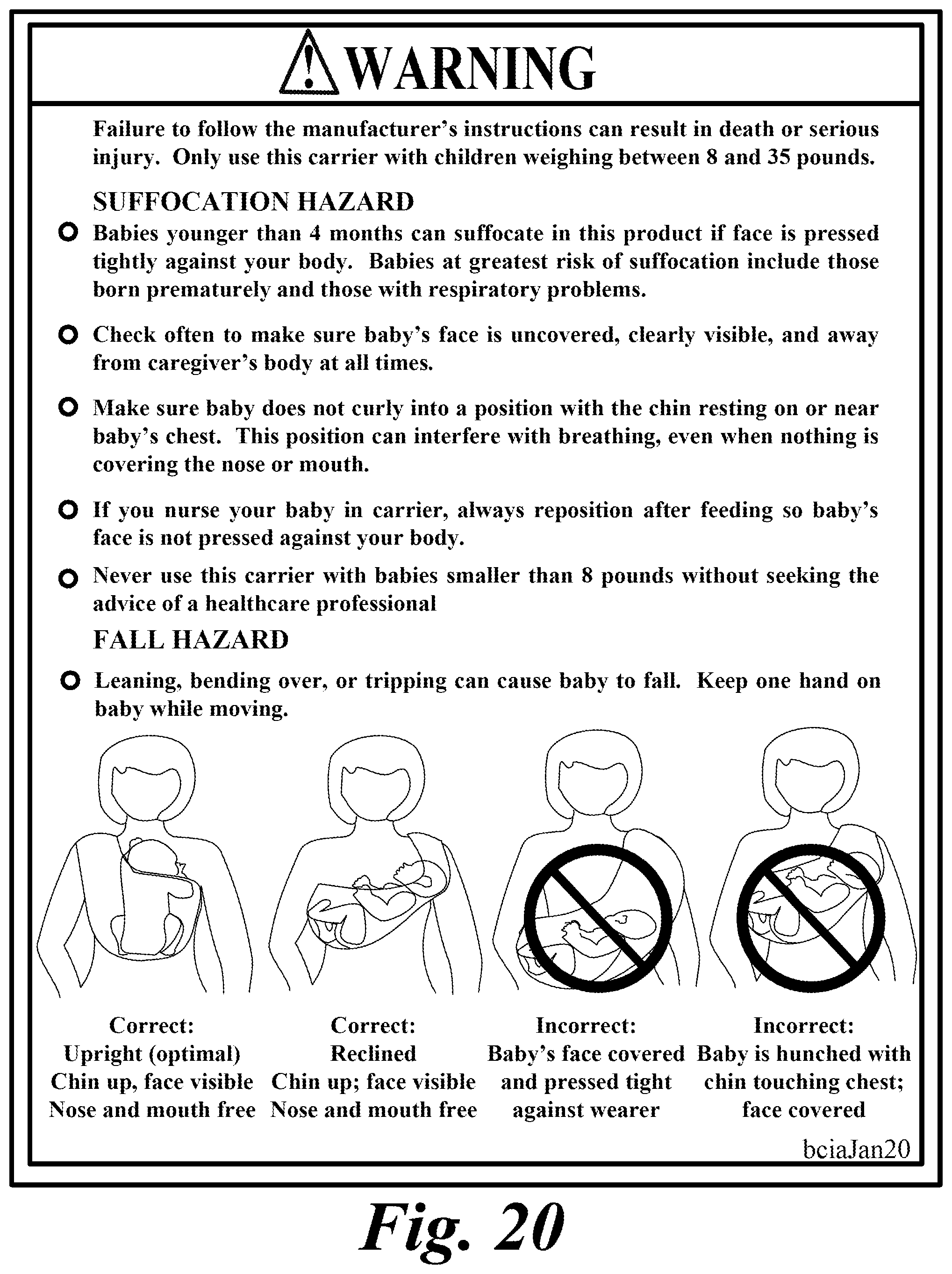 Patent US12102239 Figure 20 – Baby sling