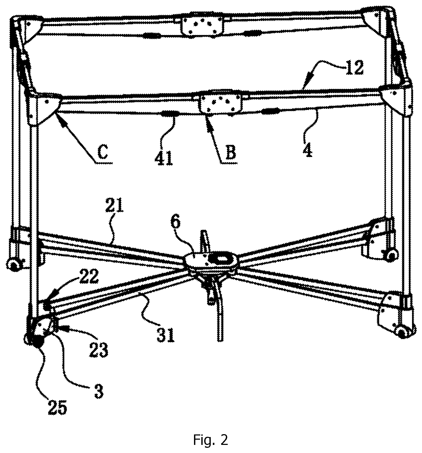 Patent US12102240 Figure 2 – Portable child game bed