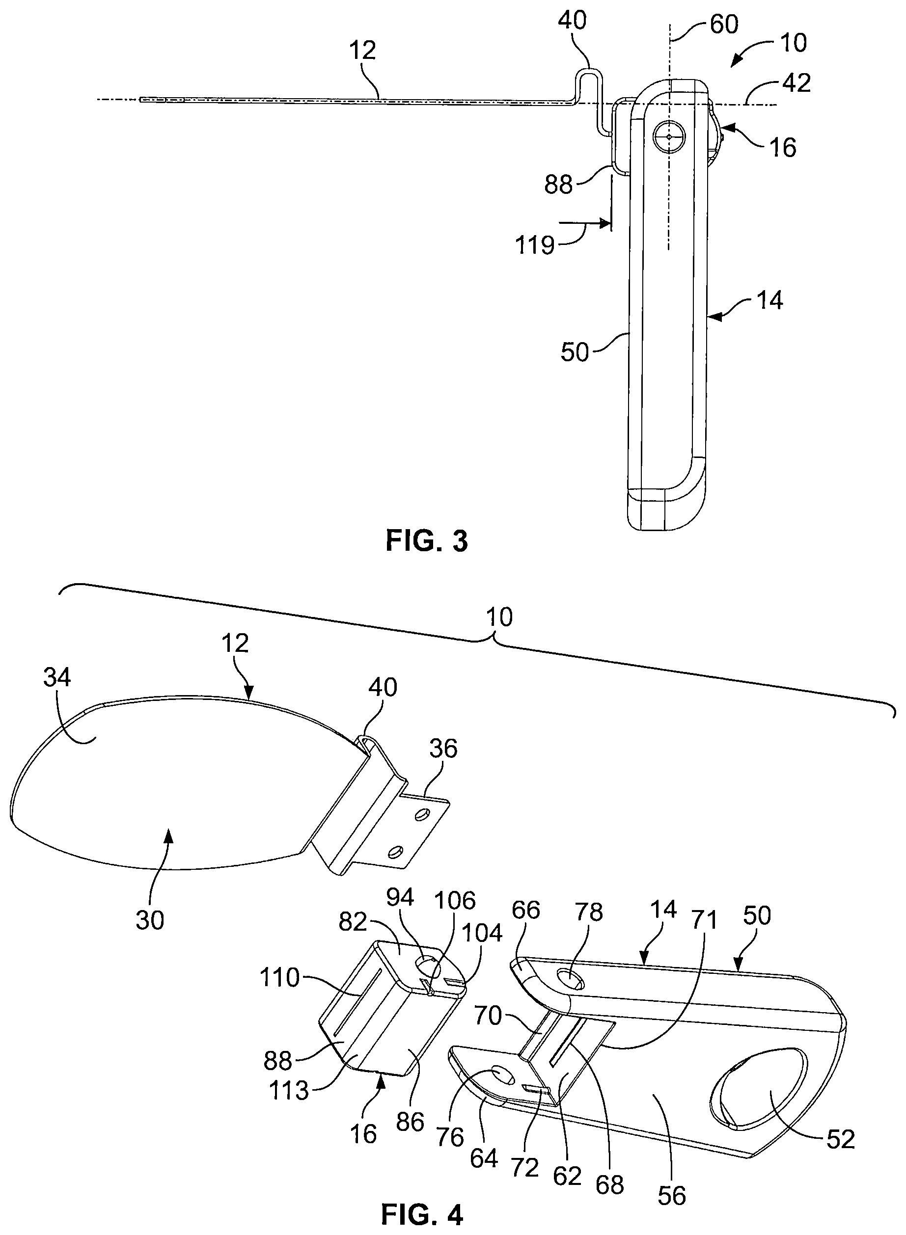 Patent US12102243 Figure 2 – Utensil for mounting on a container and folding for minimizing storage space of the container and utensil combination