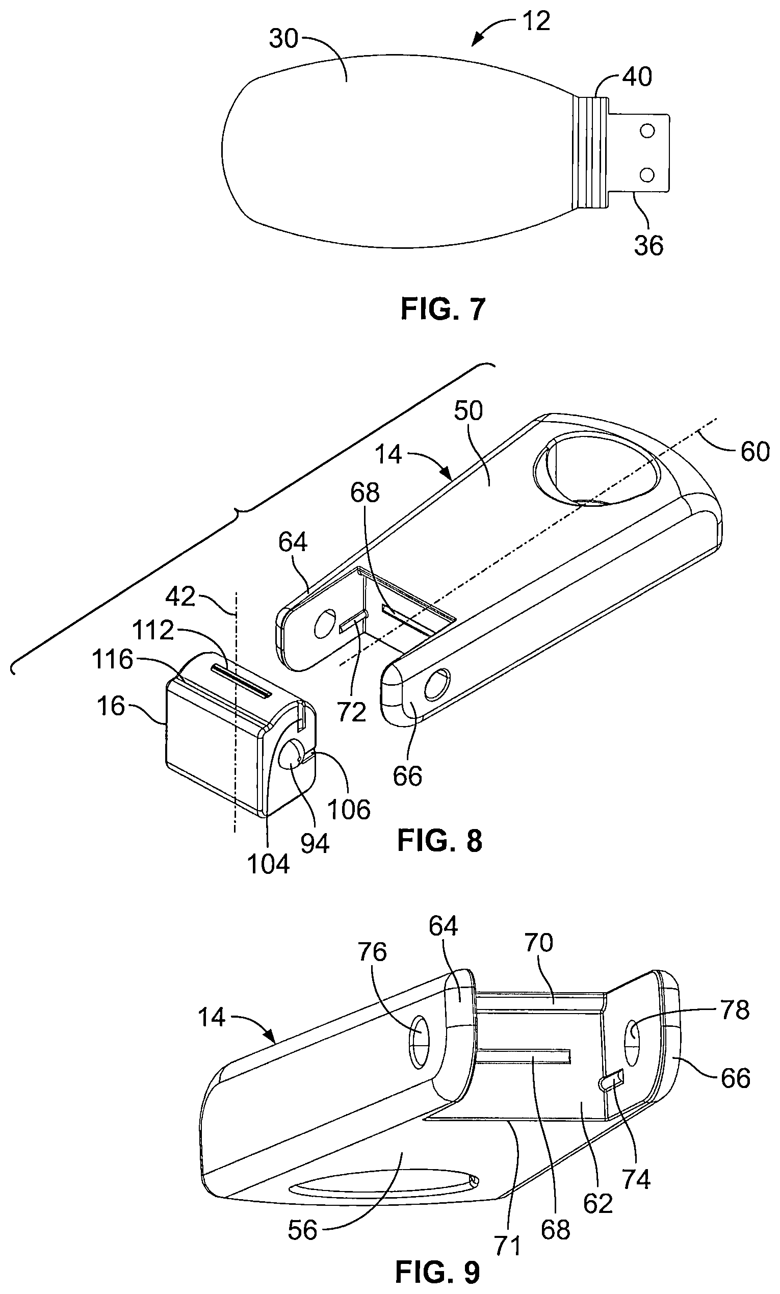 Patent US12102243 Figure 4 – Utensil for mounting on a container and folding for minimizing storage space of the container and utensil combination