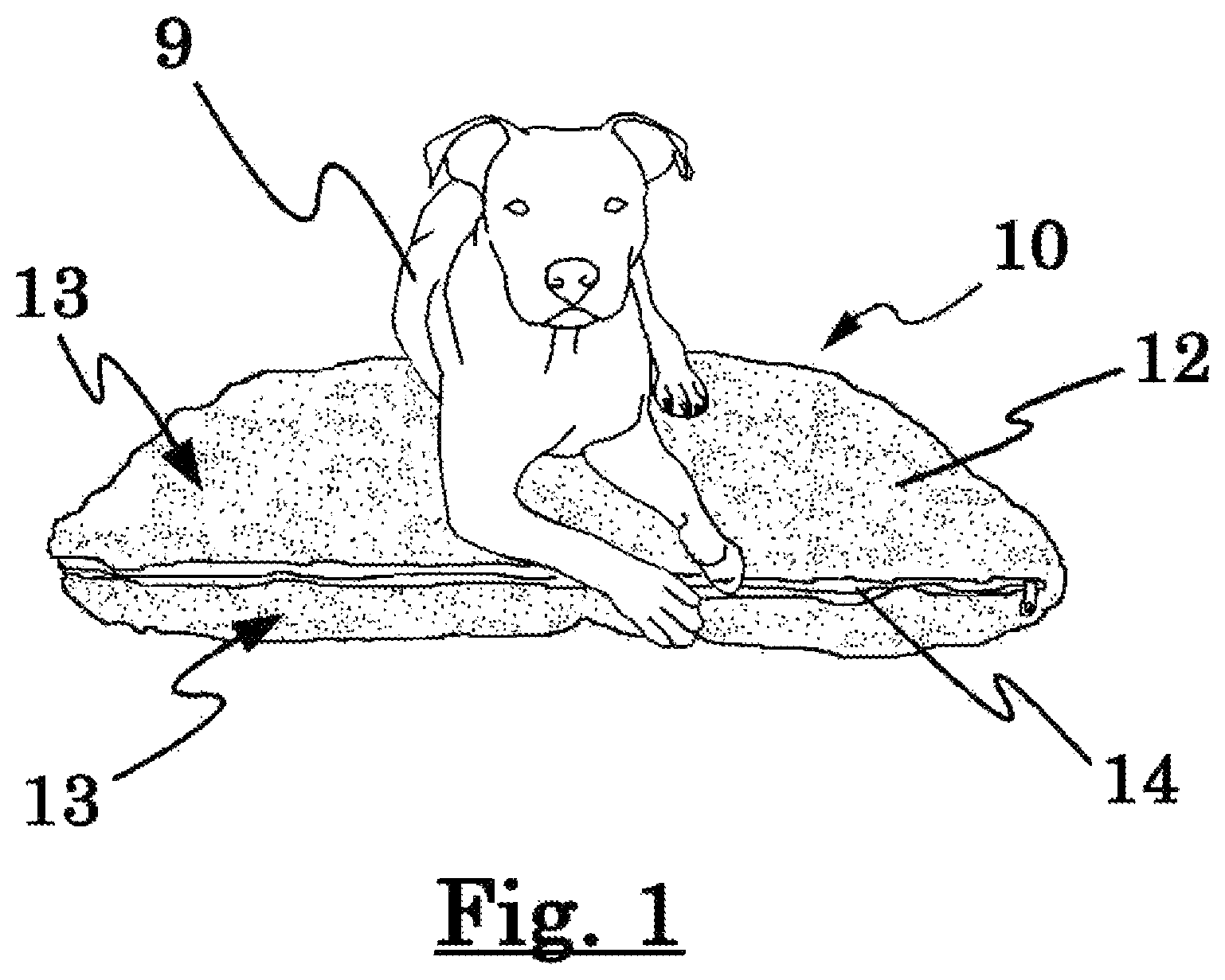 Patent US12102251 Figure 1 – Pet bed