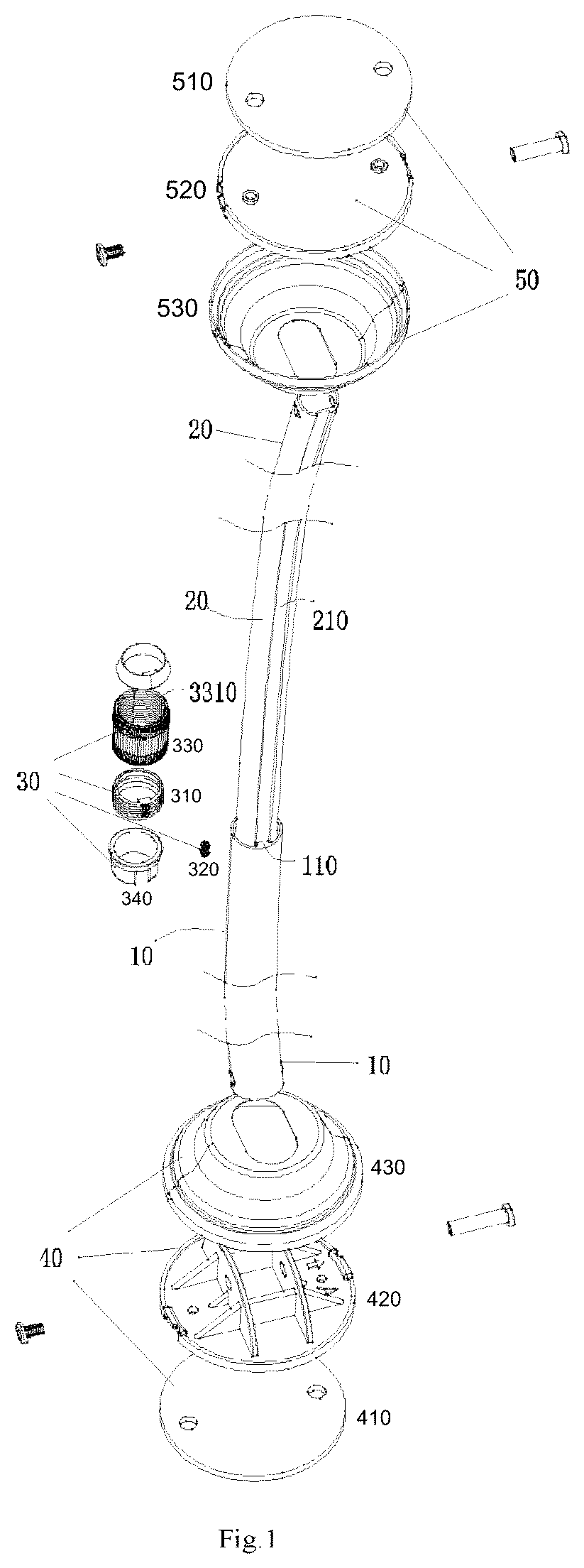 Patent US12102252 Figure 1 – Retractable shower curtain rod and its extendable installation method