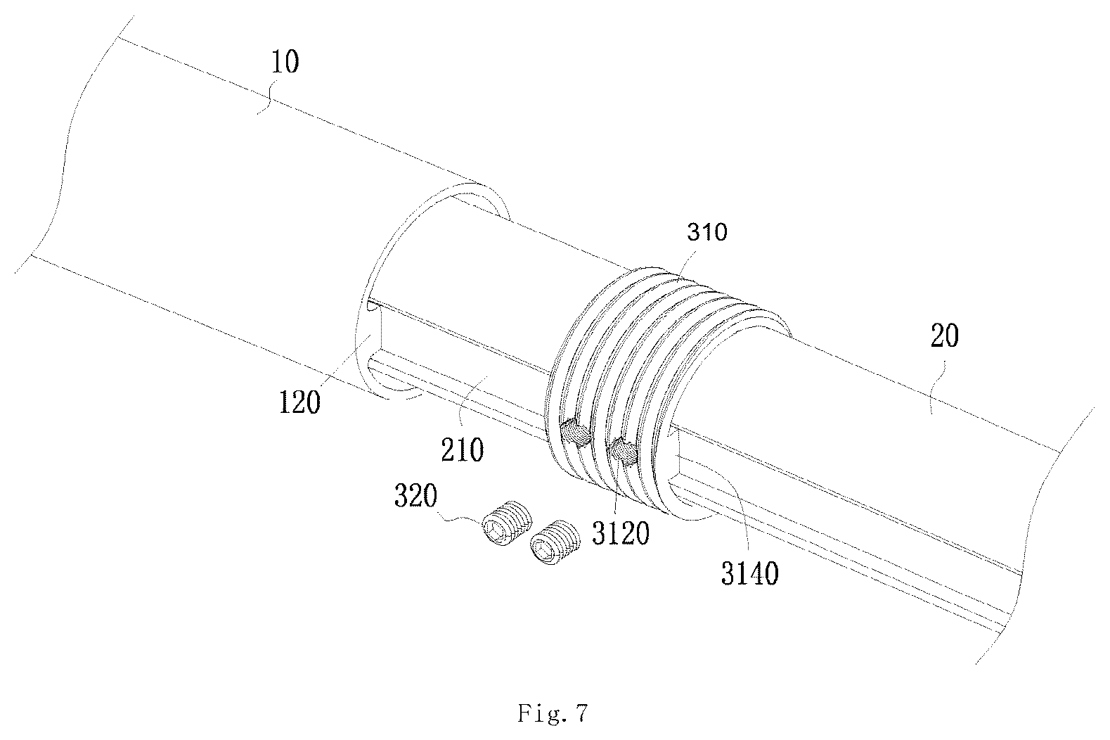 Patent US12102252 Figure 7 – Retractable shower curtain rod and its extendable installation method
