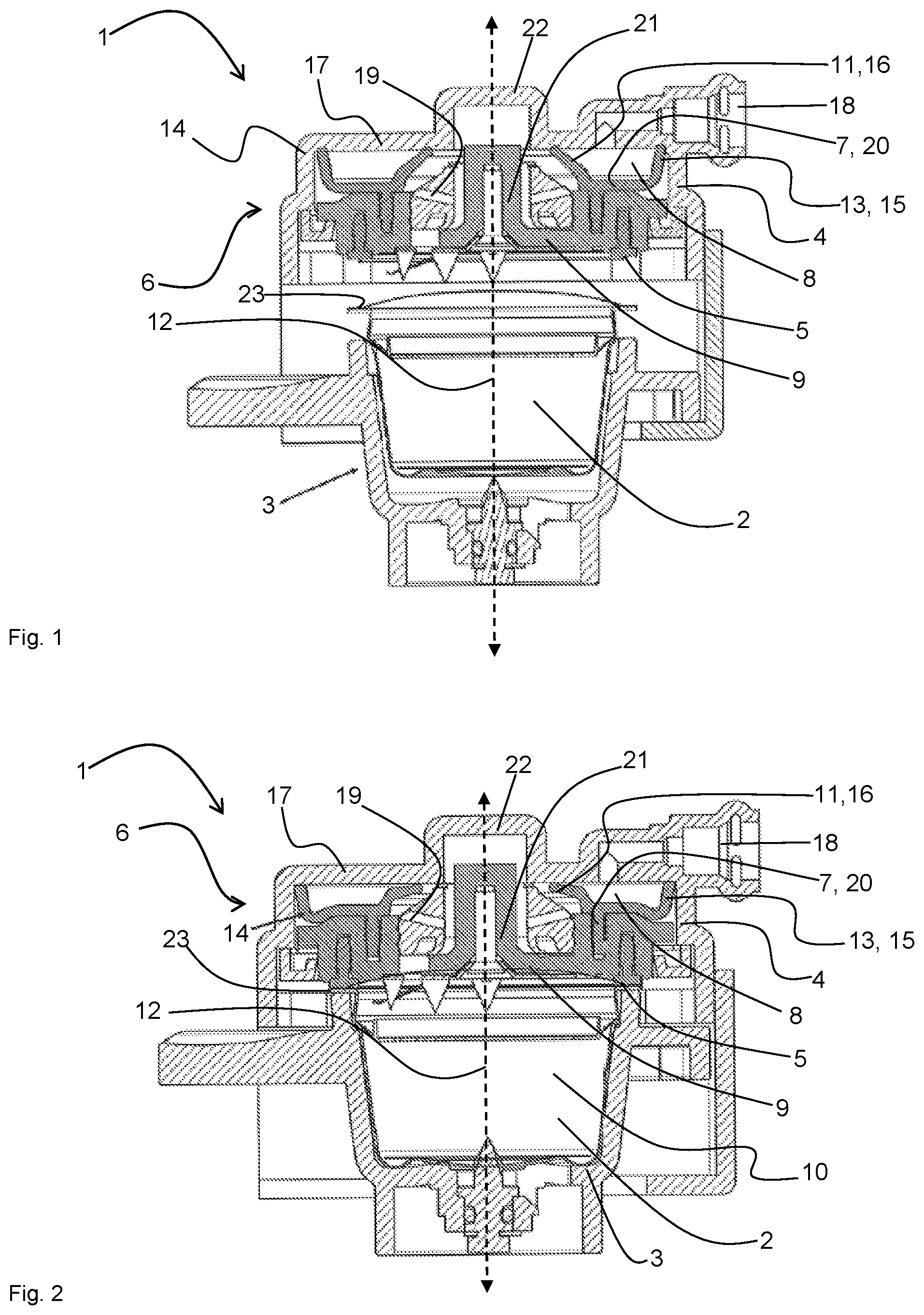 Patent US12102255 Figure 1 – Brewing apparatus and method for operating a brewing apparatus