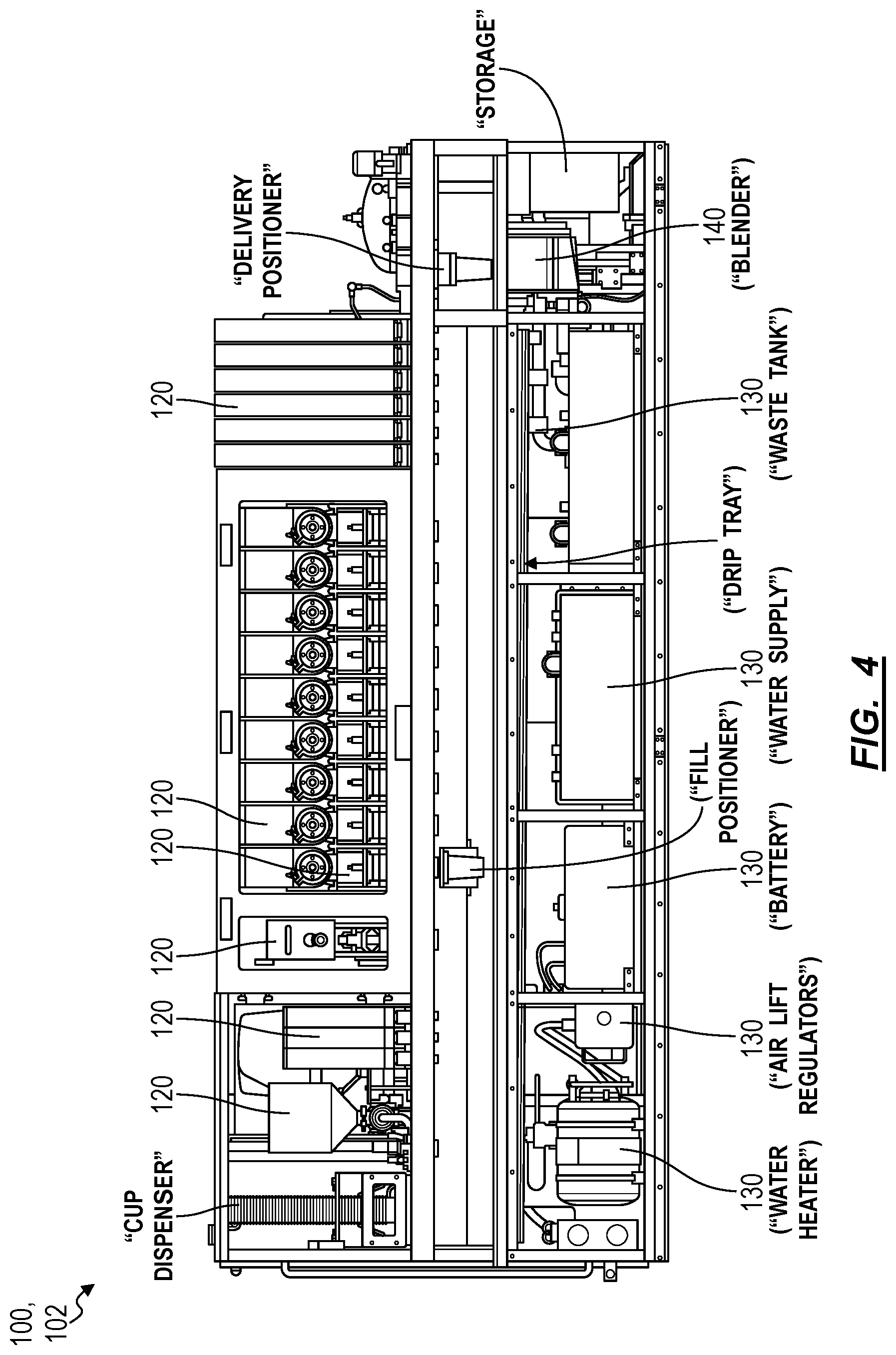 Patent US12102267 Figure 4 – Modular system for autonomous food assembly