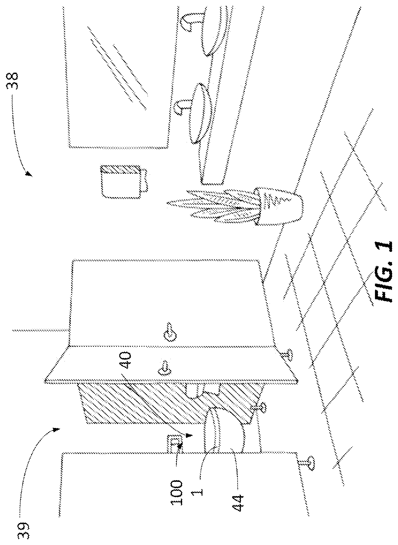 Patent US12102271 Figure 1 – Self-lifting toilet seat