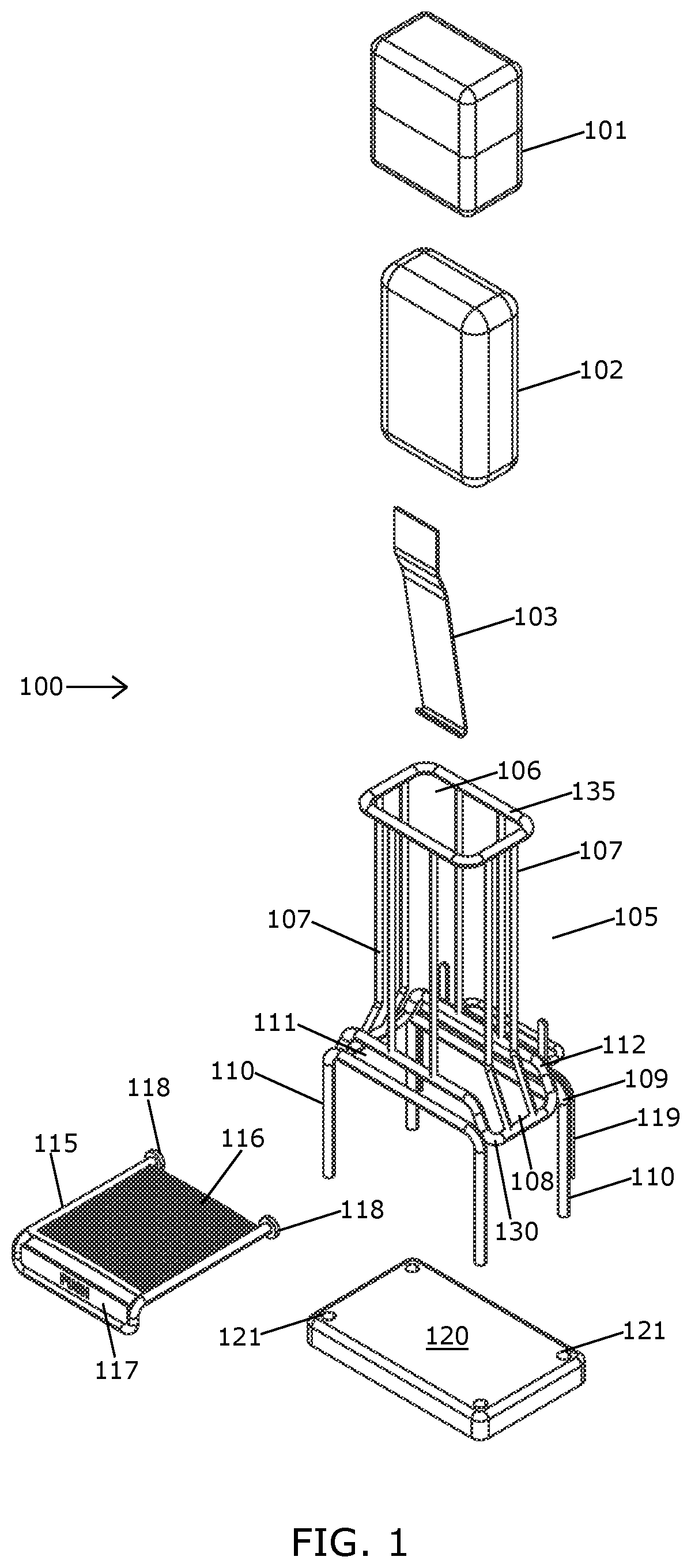 Patent US12102272 Figure 1 – Soap bar grater apparatus and system
