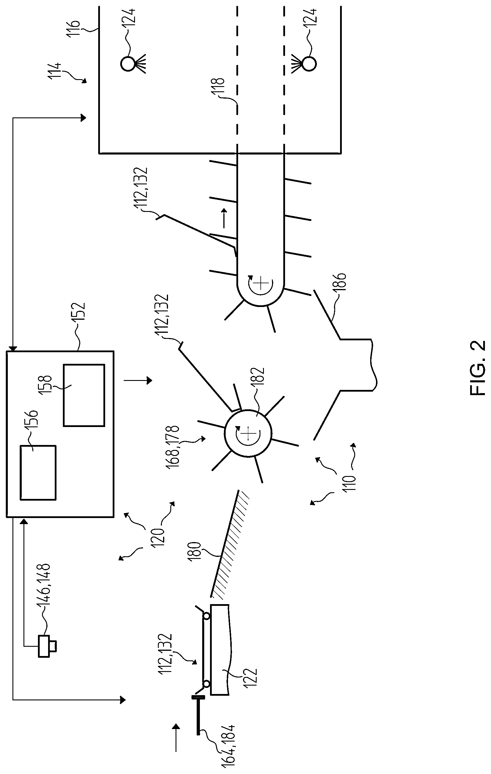 Patent US12102278 Figure 2 – Modular system for loading a conveyor dishwasher