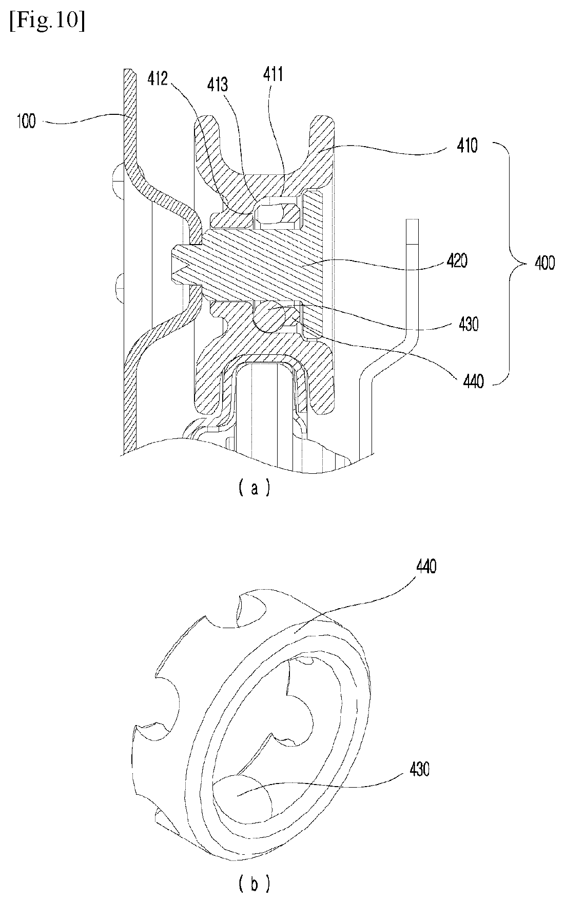 Patent US12102281 Figure 10 – Rail device for dishwasher