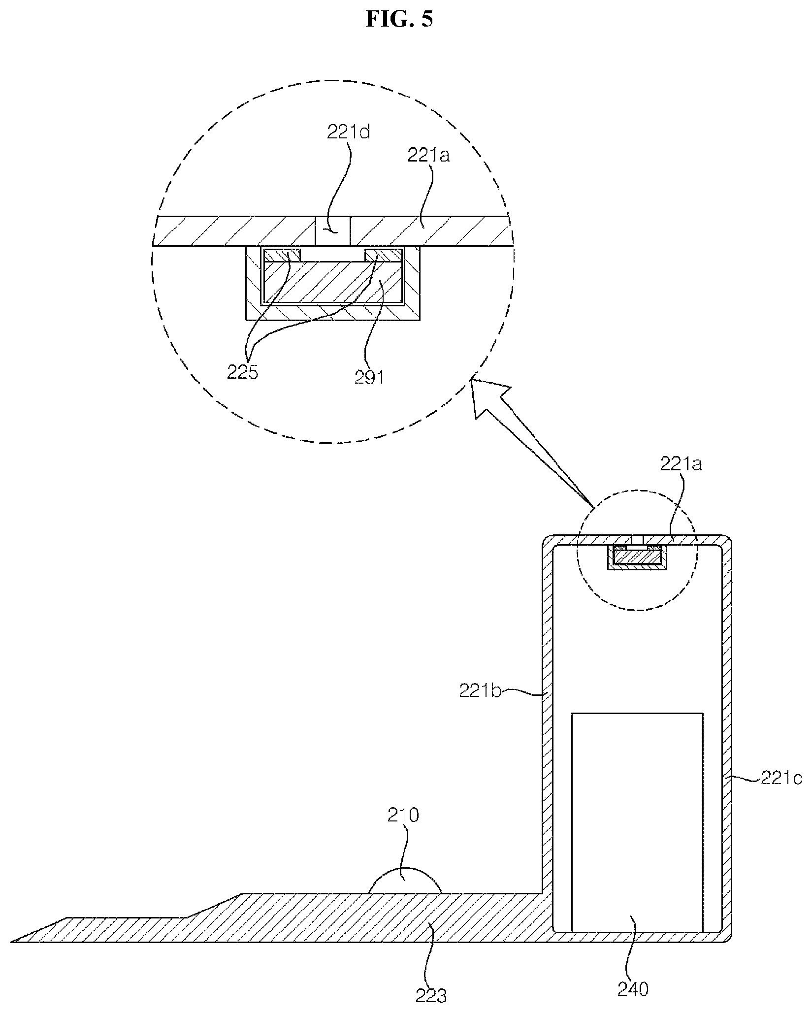 Patent US12102283 Figure 5 – Docking device and mobile robot system