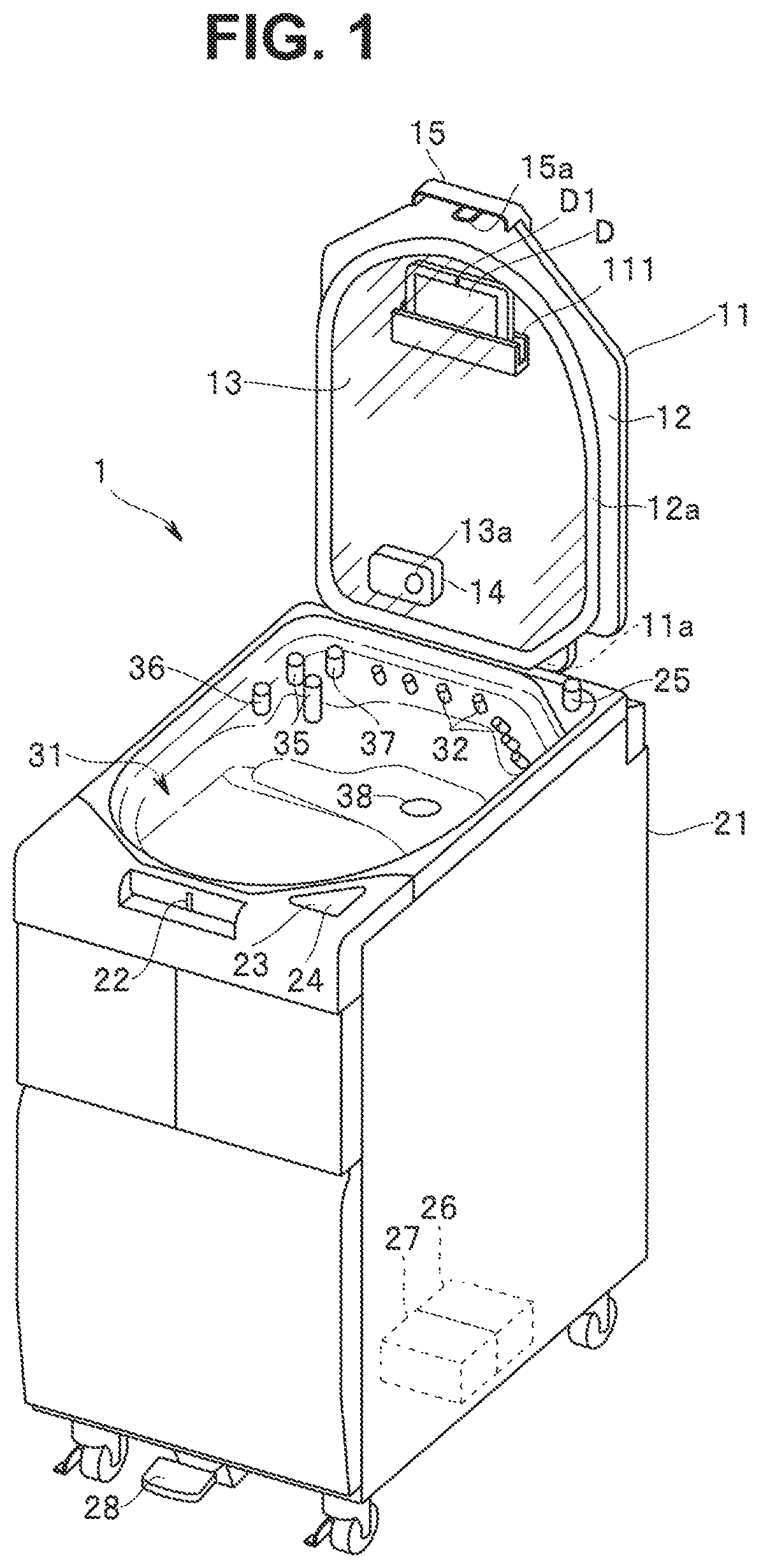 Patent US12102299 Figure 1 – Endoscope reprocessor