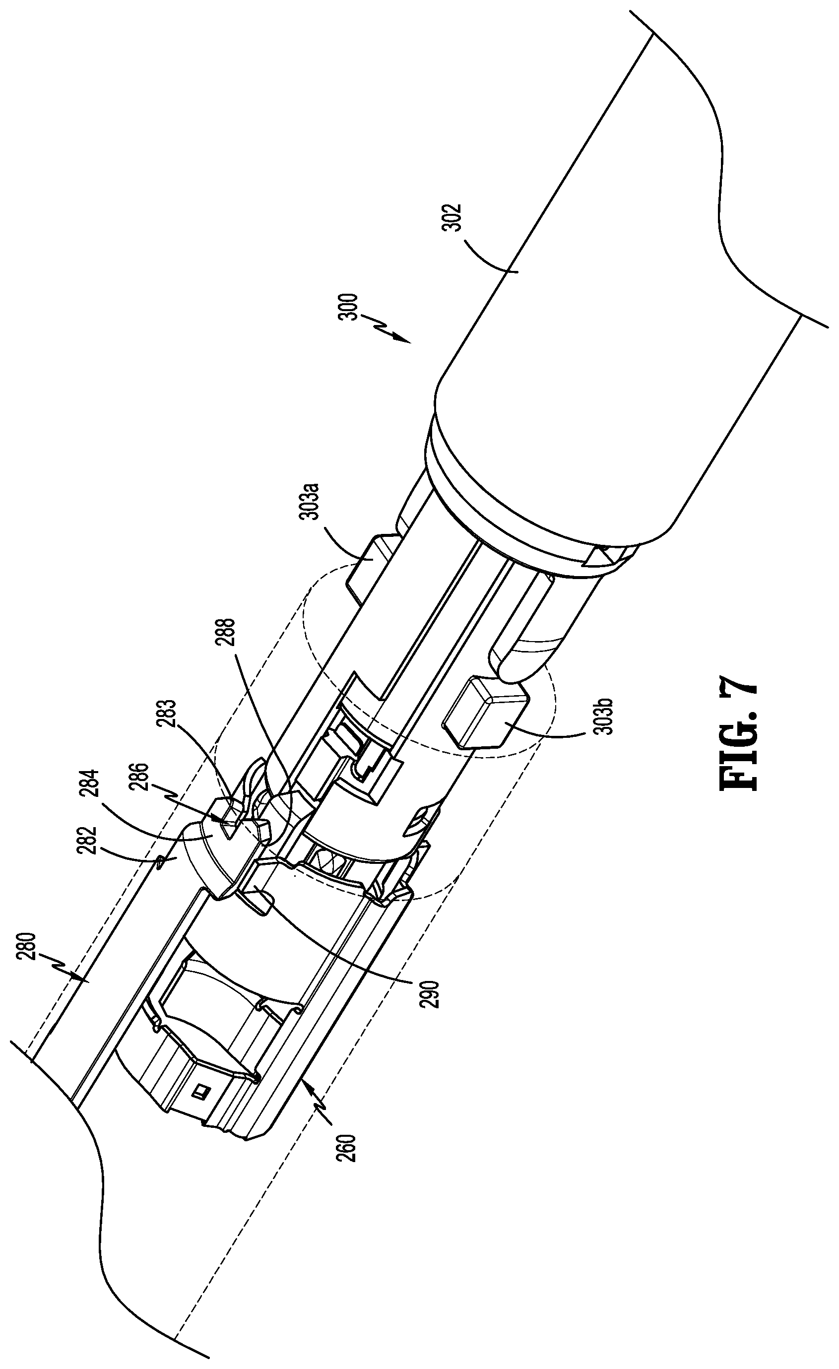 Patent US12102305 Figure 7 – Adapter assemblies and surgical loading units